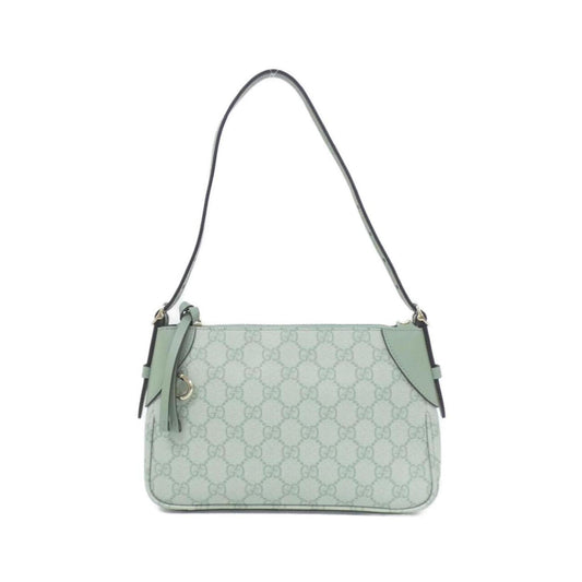 Gucci Green Light Green Coated Canvas Leather Shoulder Bag