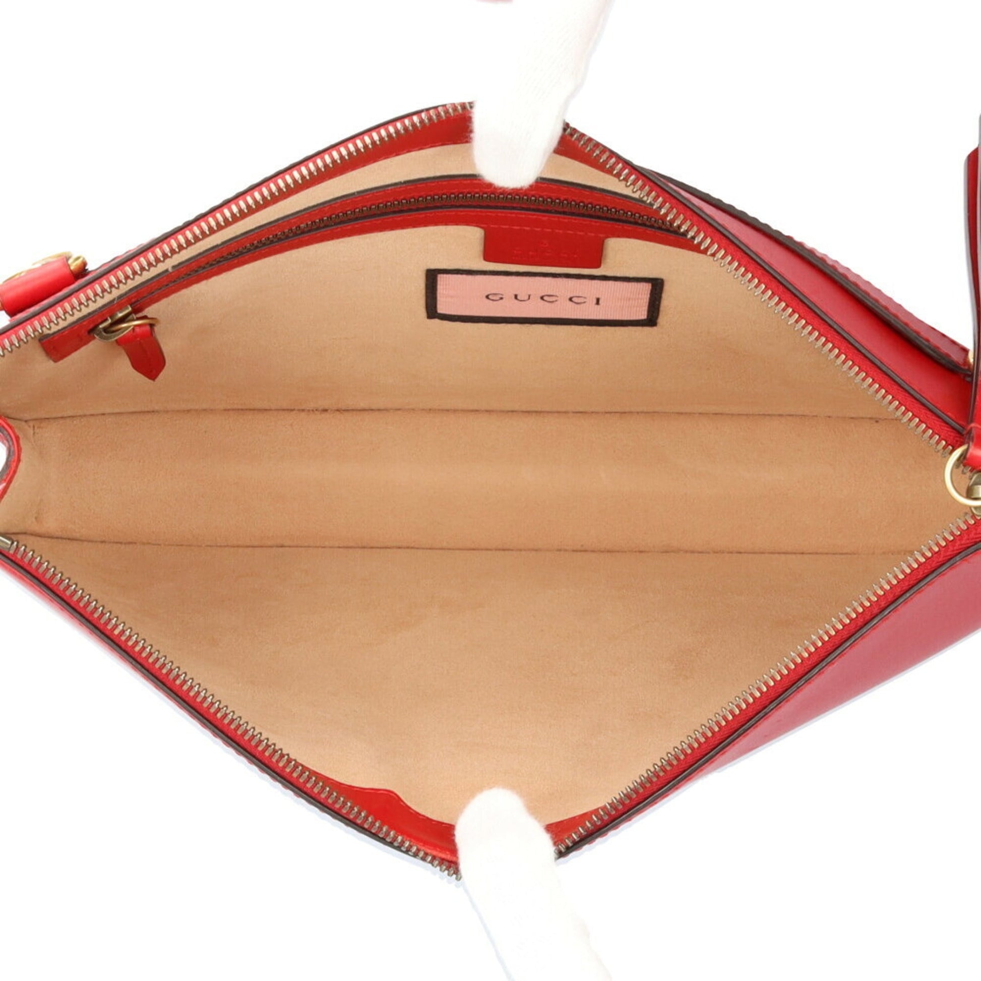 Gucci Red Color Leather Shoulder Bag