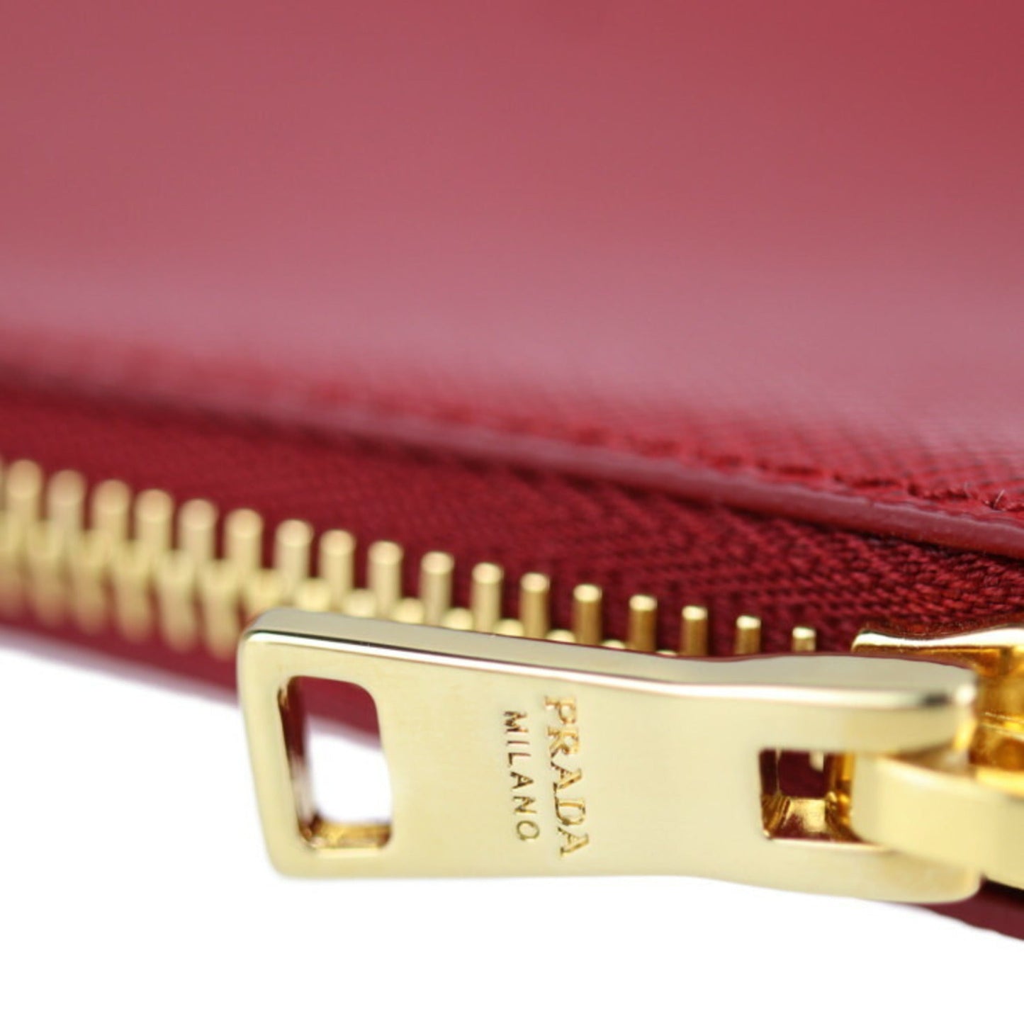 Prada Piatto Clutch Bag Fuoco Second Triangle Plate Leather Saffiano Logo