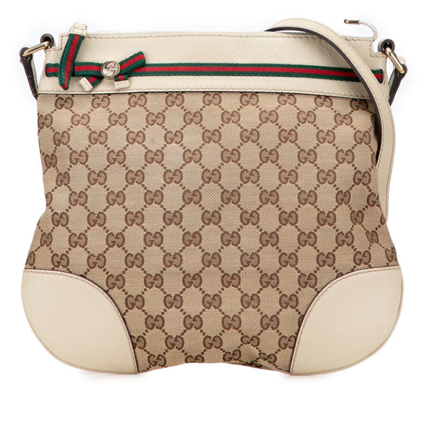 Gucci Gg Canvas Beige Gg Canvas Leather Shoulder Bag