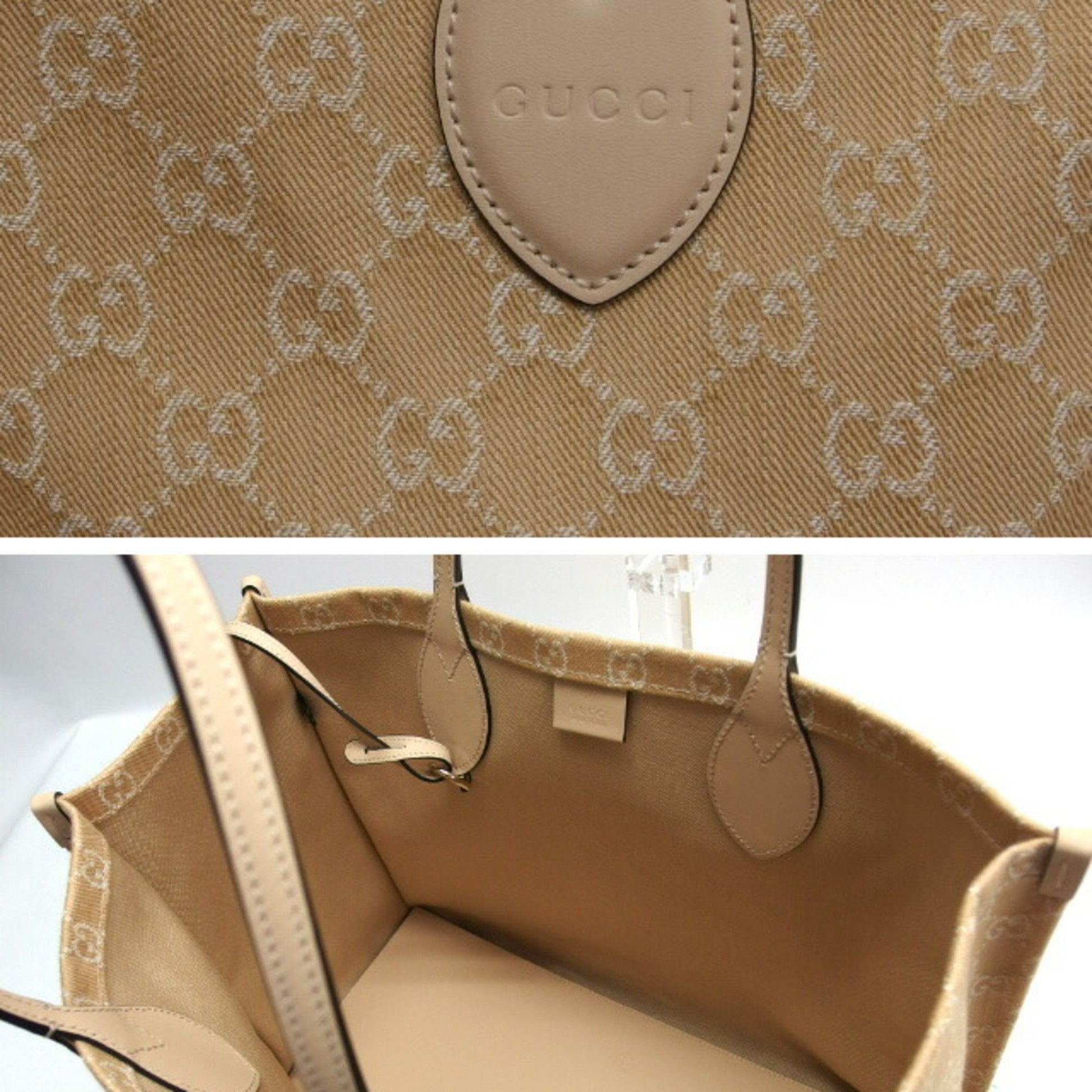 Gucci Ophidia Beige Canvas Handbag Tote Bag