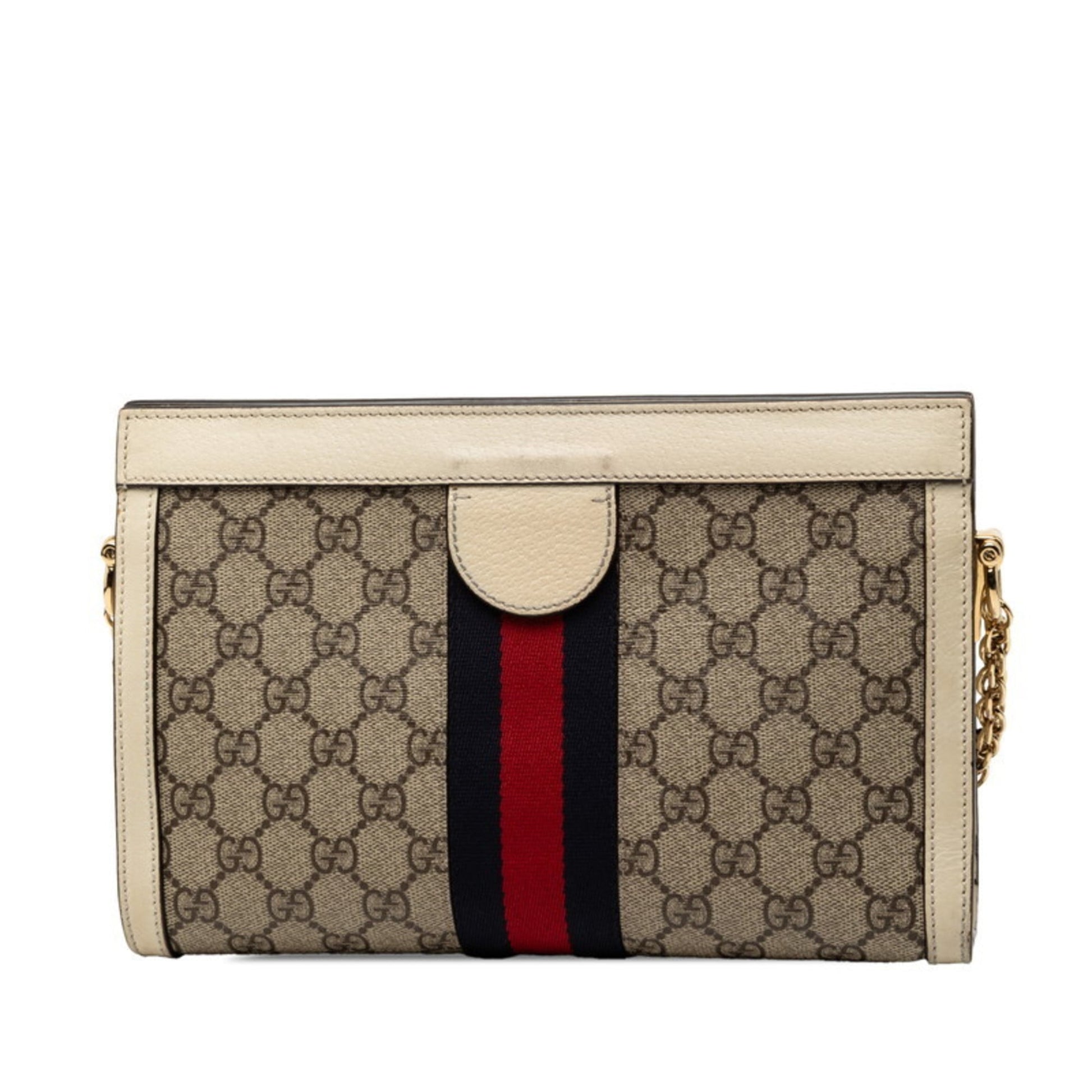 Gucci Beige Ivory Pvc Leather Shoulder Bag