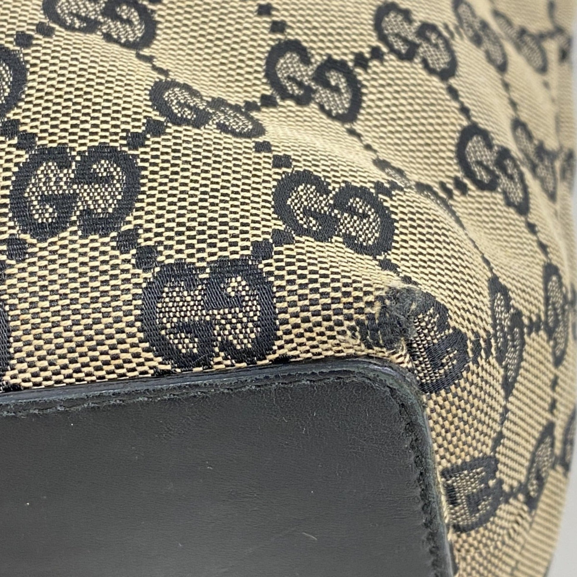 Gucci Black Brown Canvas Tote Bag
