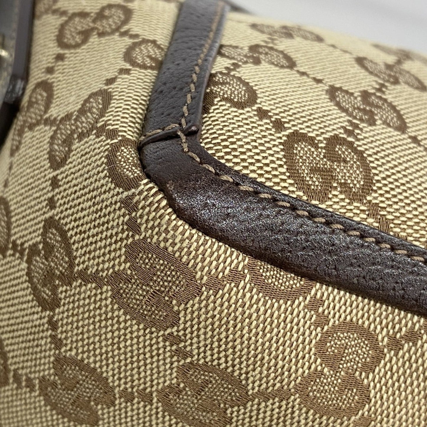 Gucci Beige Canvas Shoulder Bag