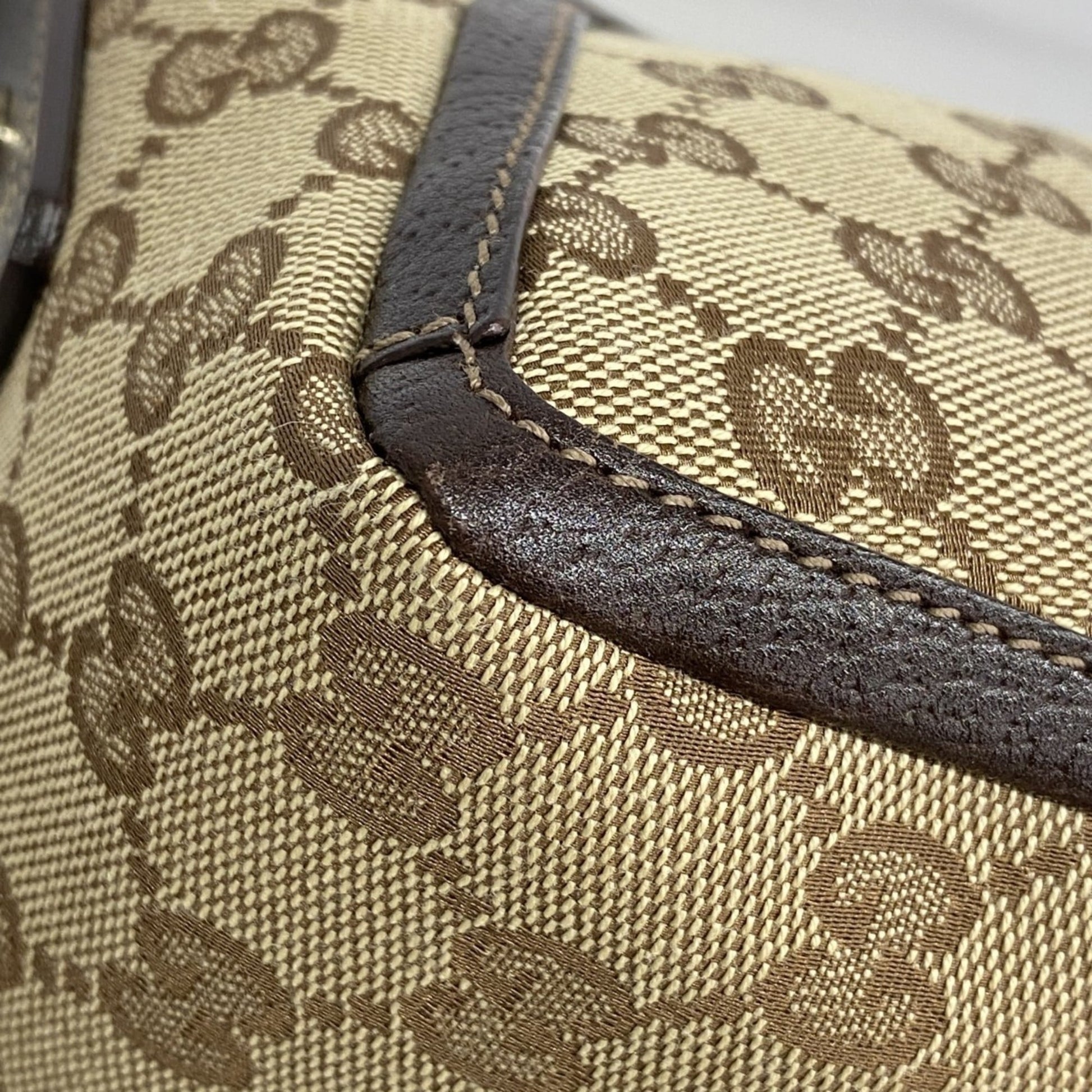 Gucci Beige Canvas Shoulder Bag