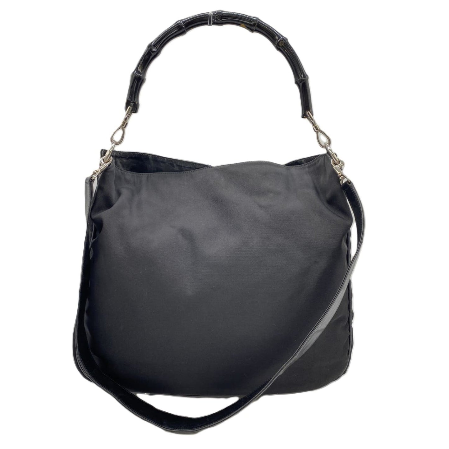Gucci Bamboo Black Nylon Handbag Shoulder Bag
