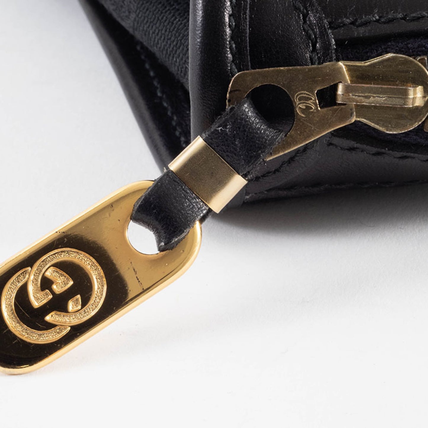 Gucci Black Gg Canvas Leather Handbag