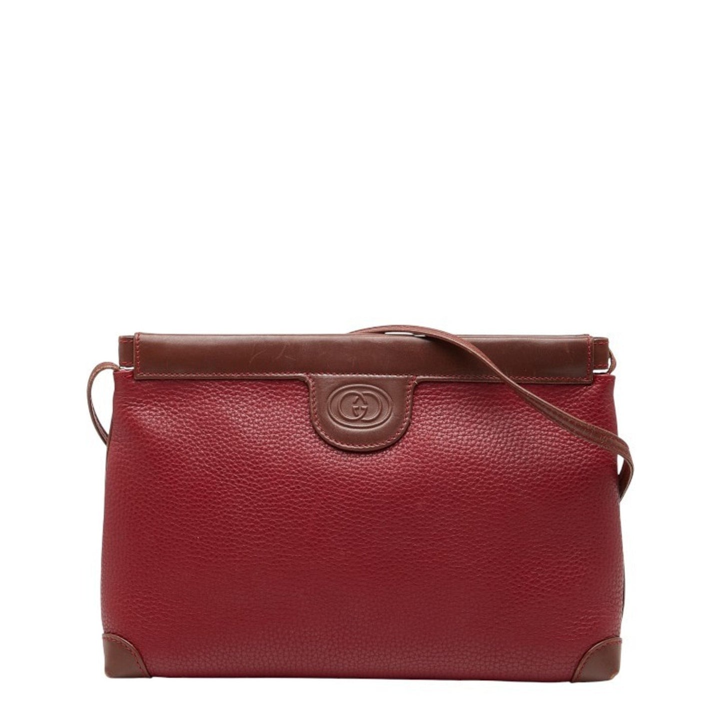 Gucci Red Brown Leather Shoulder Bag