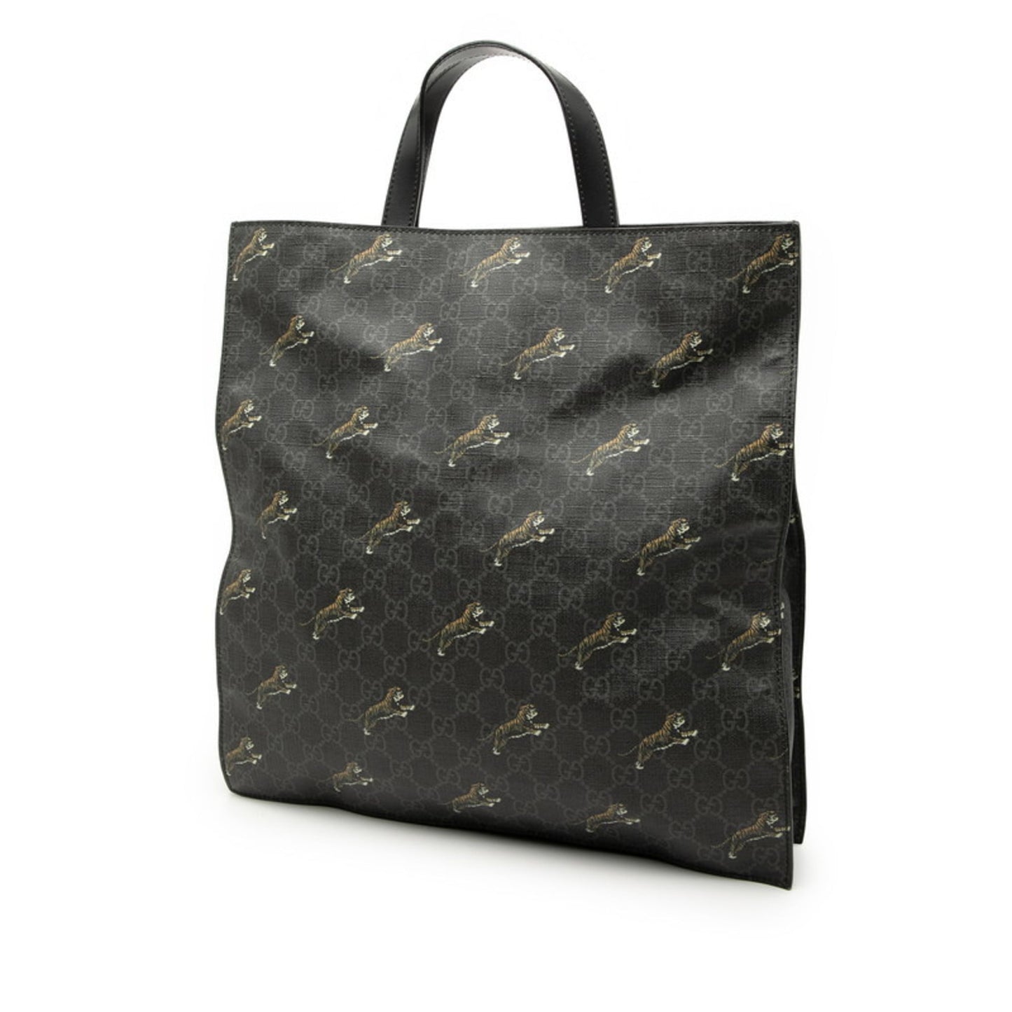 Gucci Black Pvc Leather Shoulder Bag Tote Bag