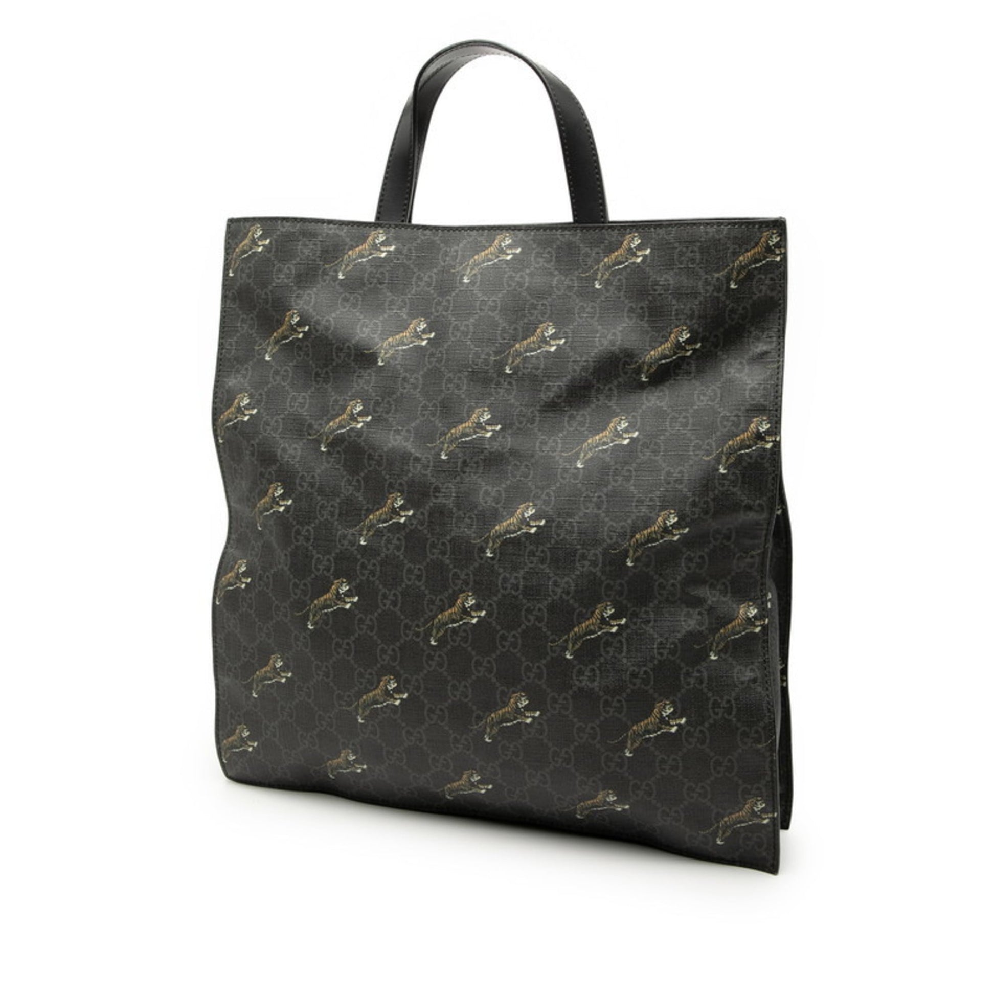 Gucci Black Pvc Leather Shoulder Bag Tote Bag