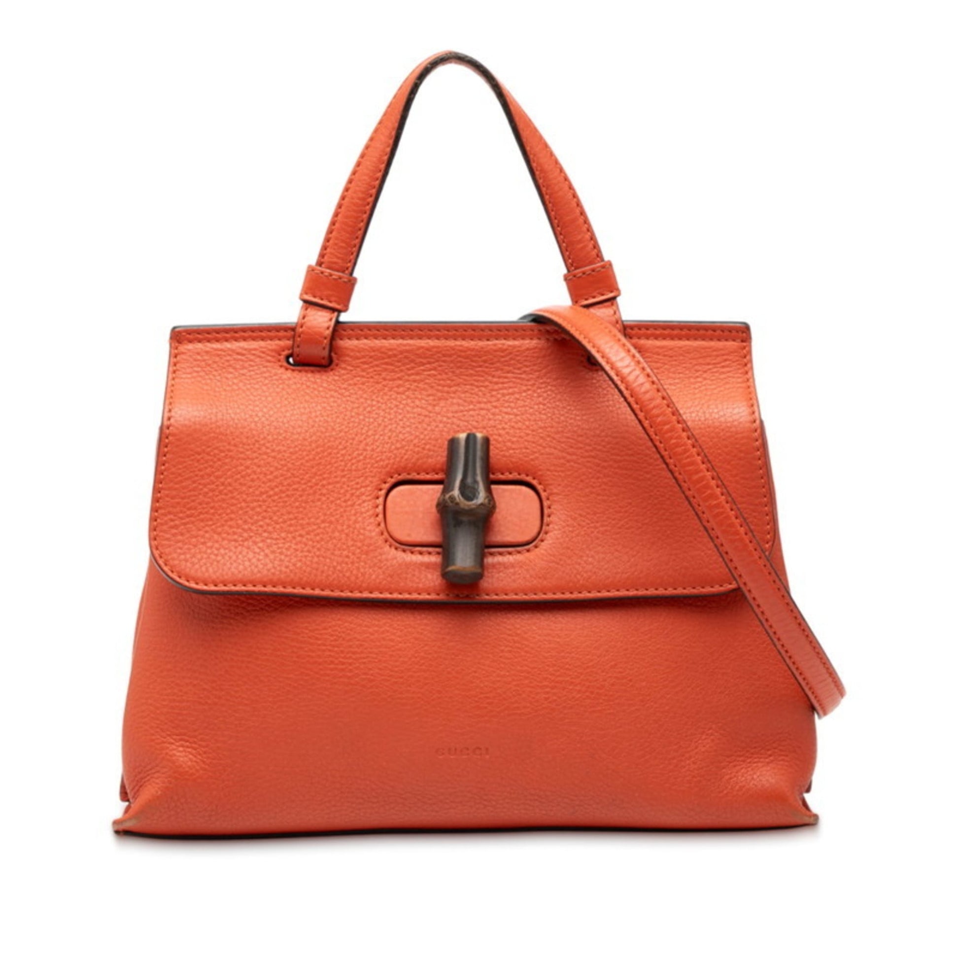 Gucci Orange Leather Handbag Shoulder Bag