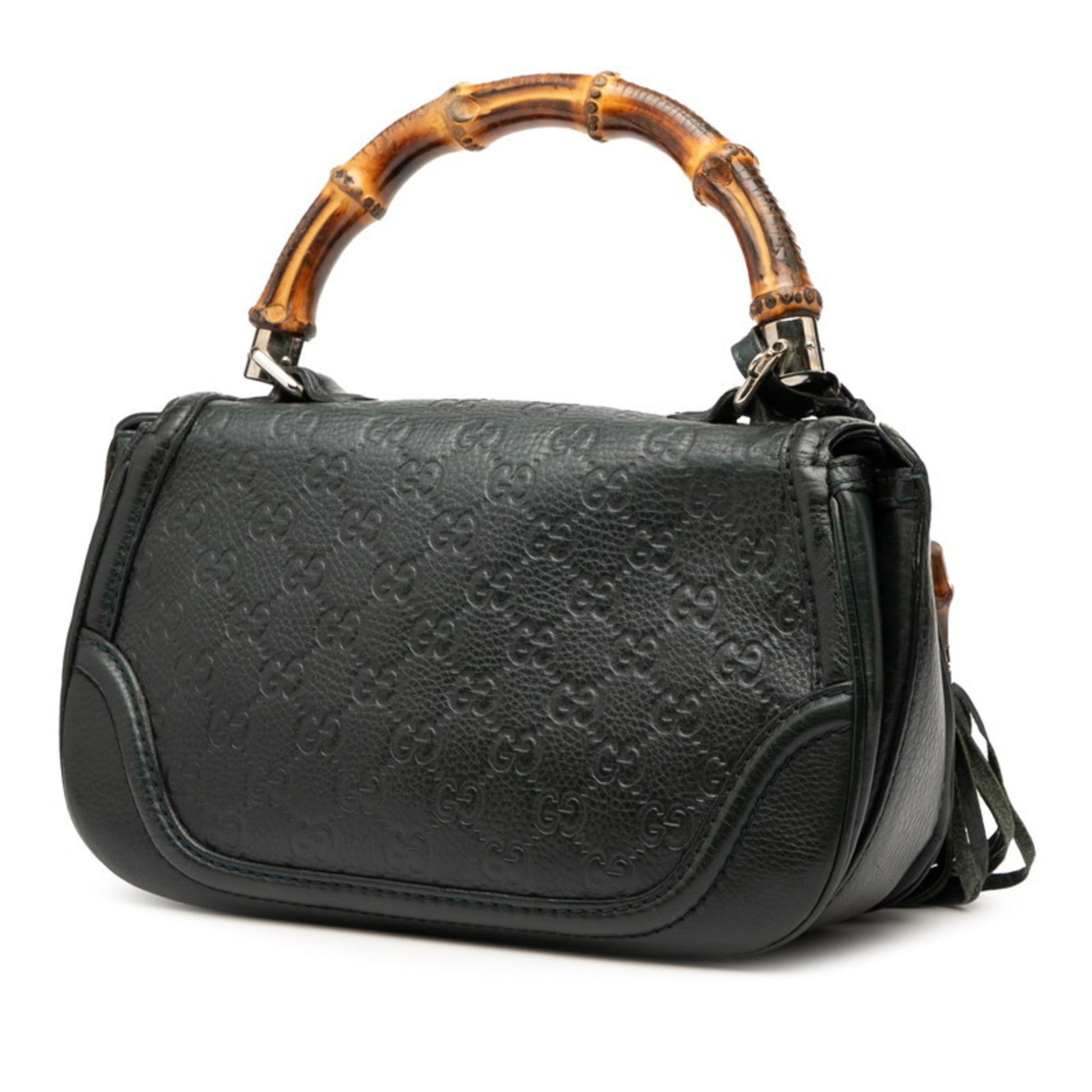Gucci Green Leather Handbag Shoulder Bag