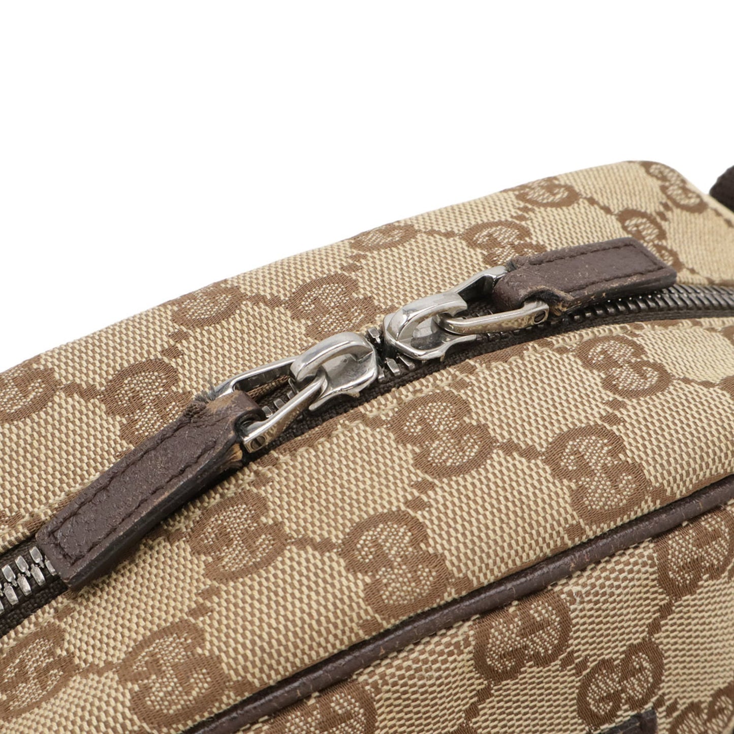 Gucci Beige Brown Dark Brown Khaki Gg Canvas Pochette Shoulder Bag