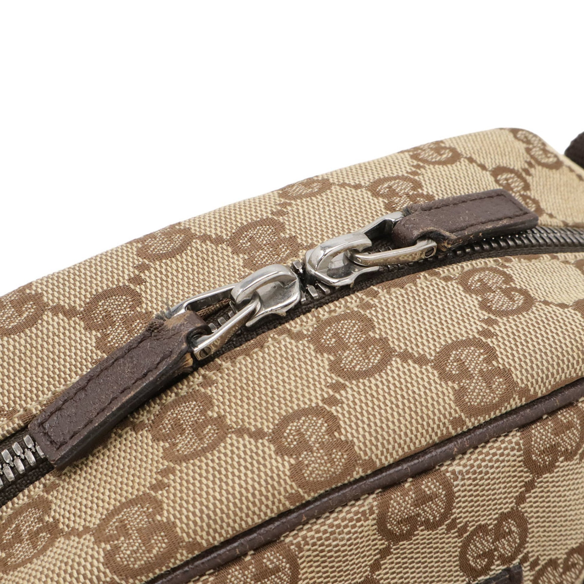 Gucci Beige Brown Dark Brown Khaki Gg Canvas Pochette Shoulder Bag