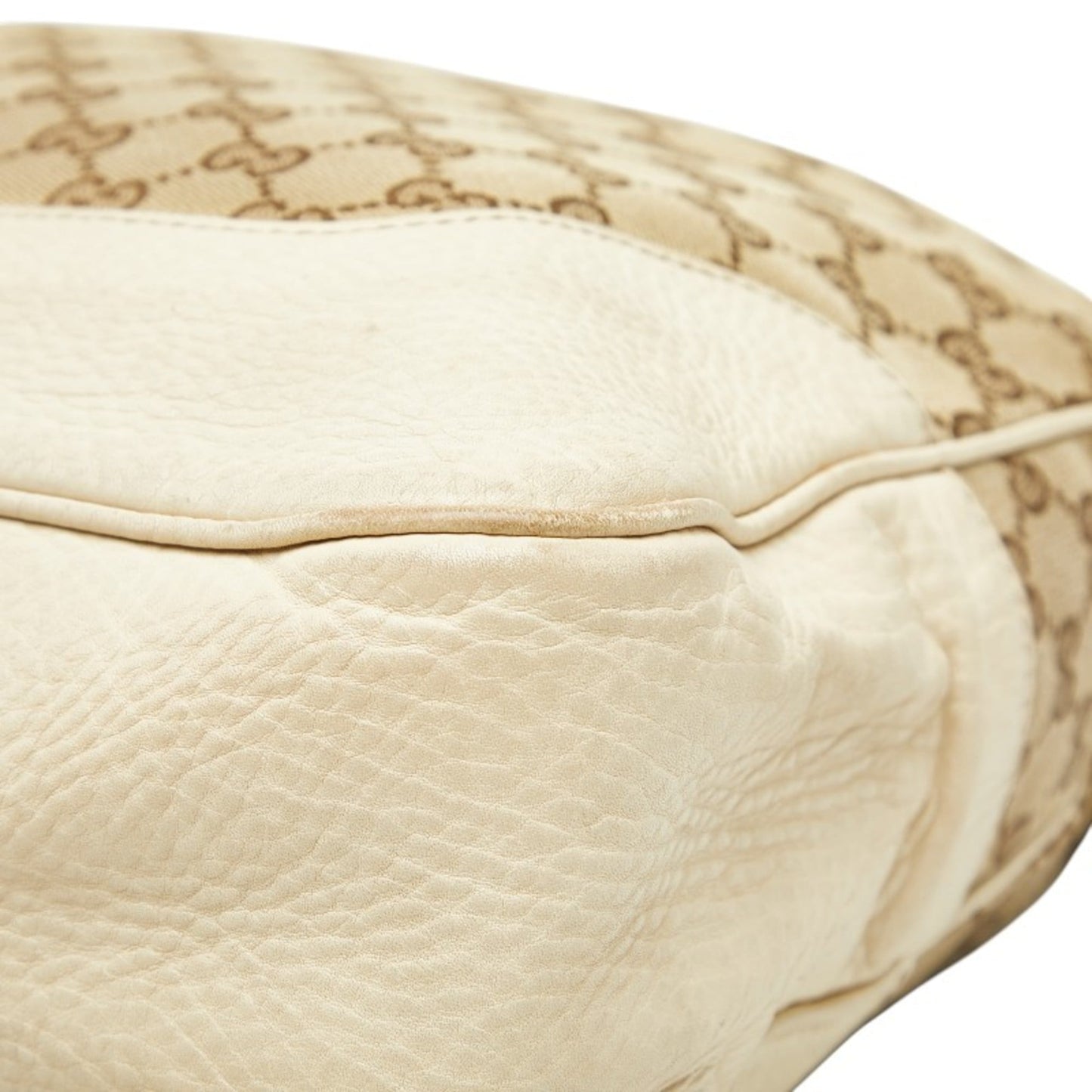 Gucci Brown Ivory Canvas Leather Handbag Shoulder Bag