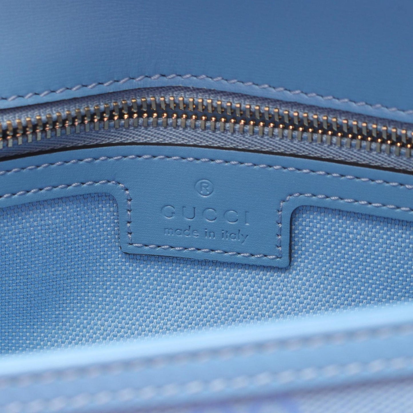 Gucci Blue Canvas Leather Shoulder Bag
