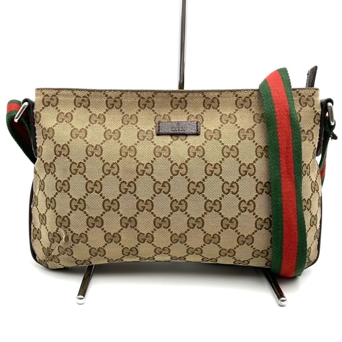 Gucci Gg Canvas Brown Gg Canvas Leather Shoulder Bag