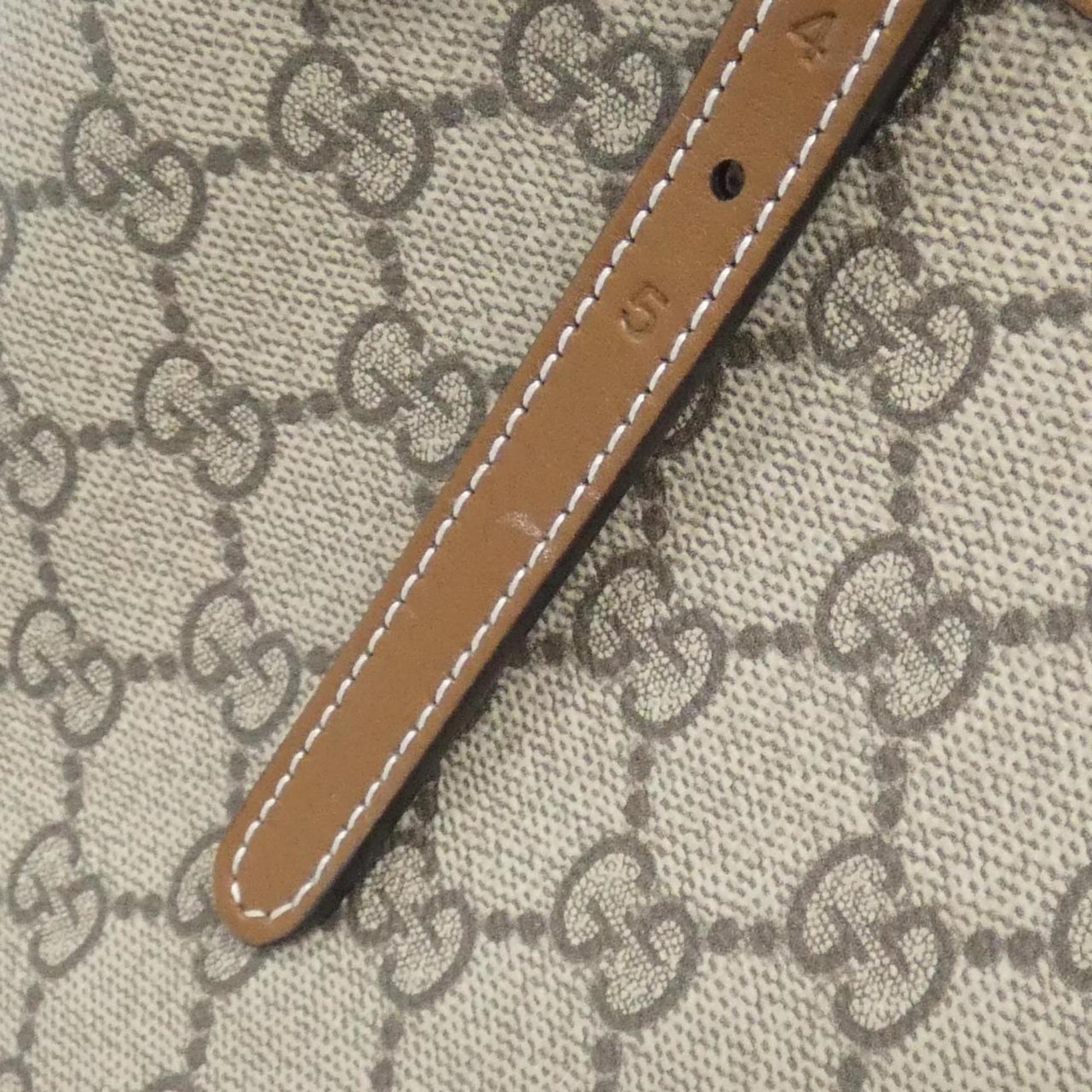 Gucci Beige Dark Brown Fabric Leather Handbag