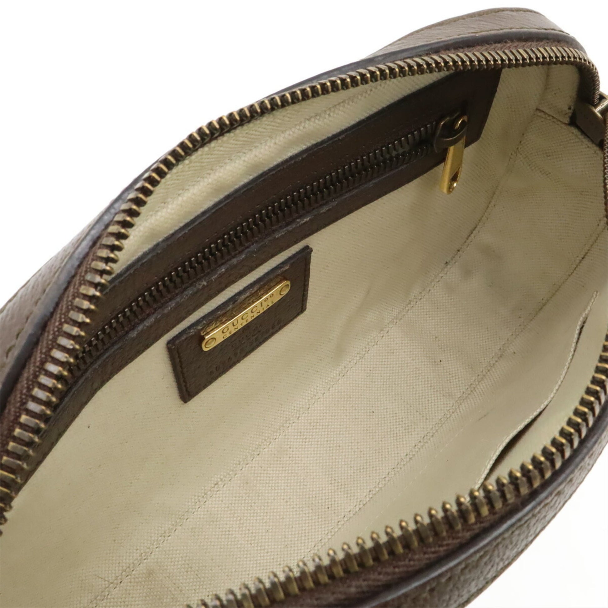 Gucci Brown Green Red Color Yellow Leather Clutch Bag Fanny Pack Sling Bag