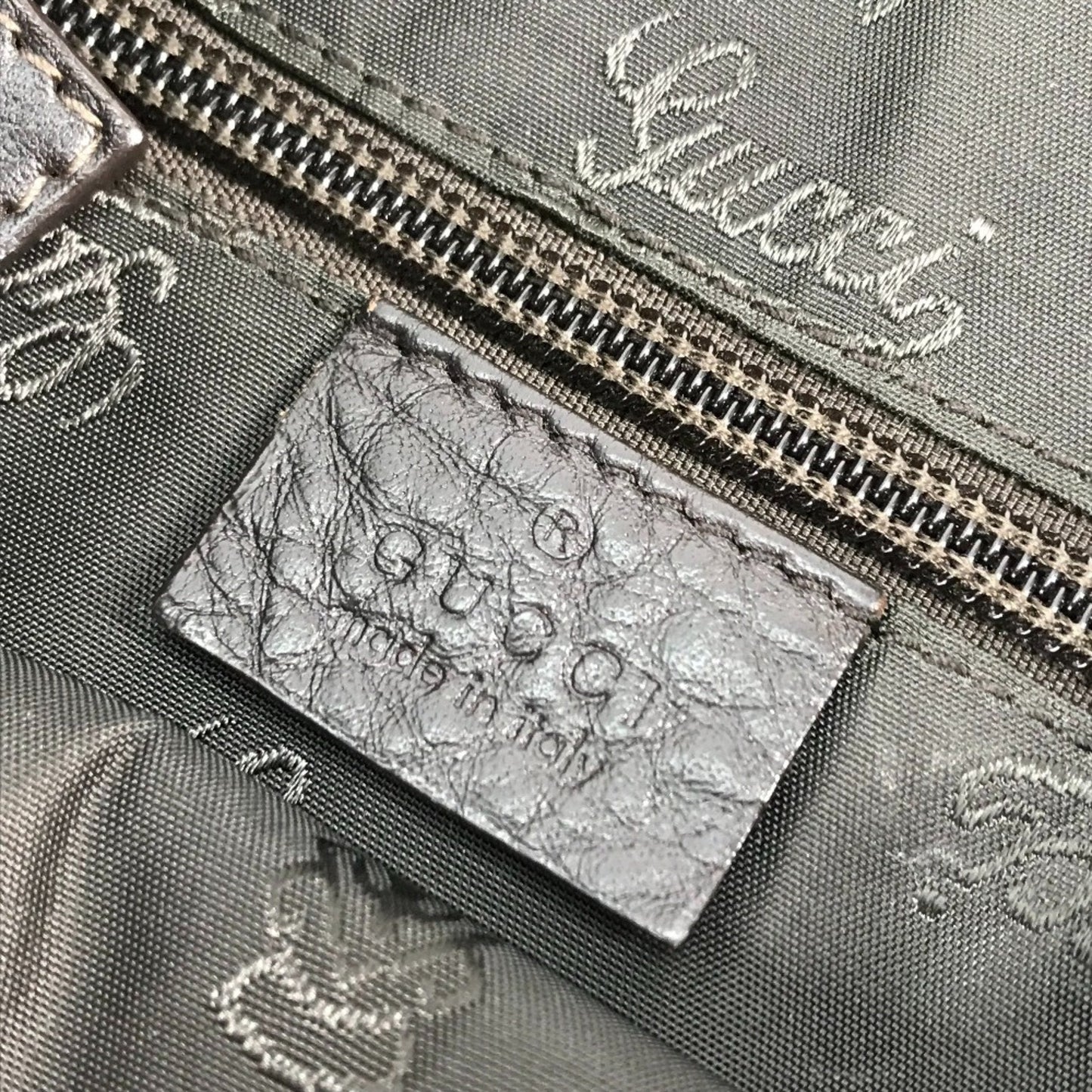 Gucci Dark Brown Leather Pochette Shoulder Bag