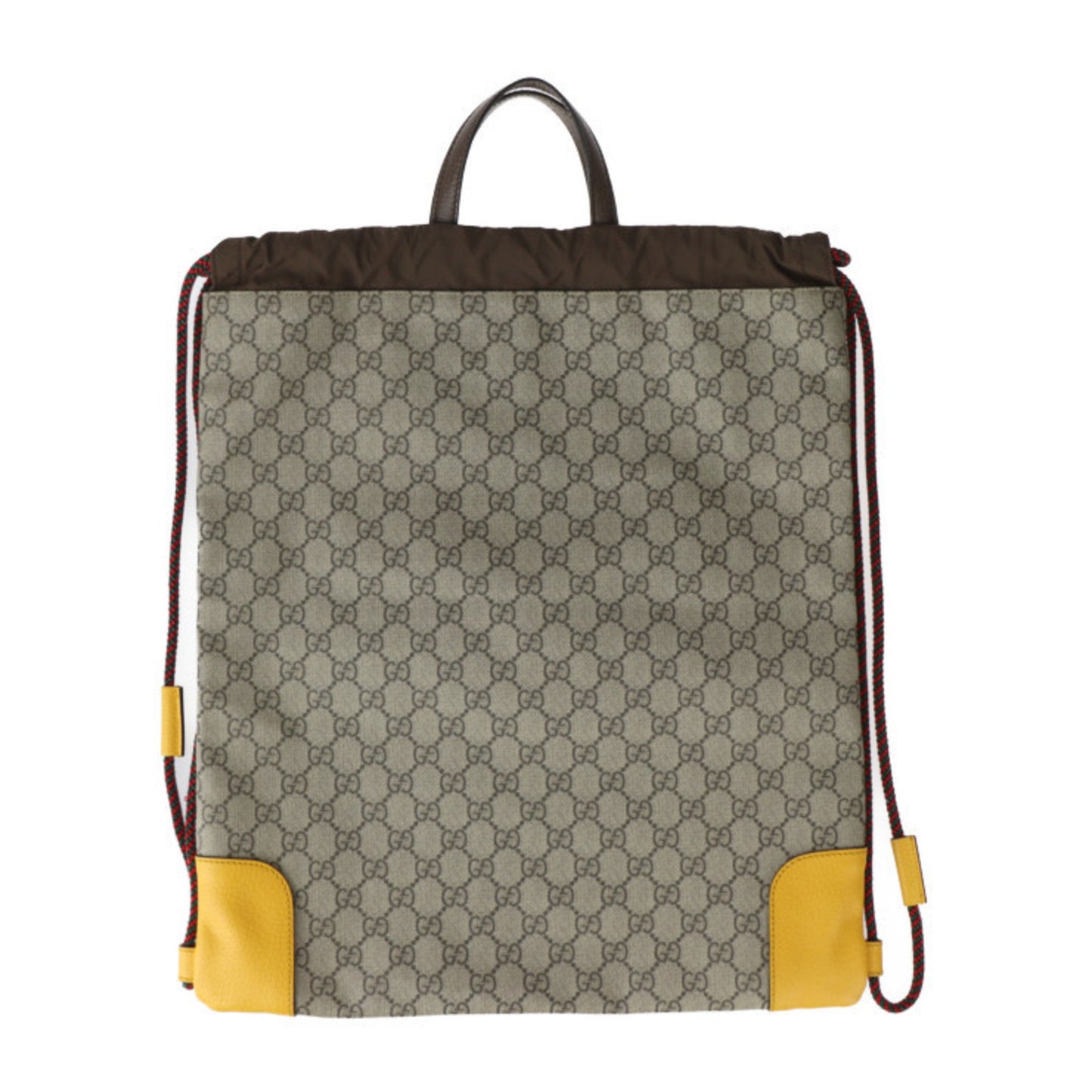 Gucci Beige Brown Yellow Pvc Leather Backpack Handbag Shoulder Bag