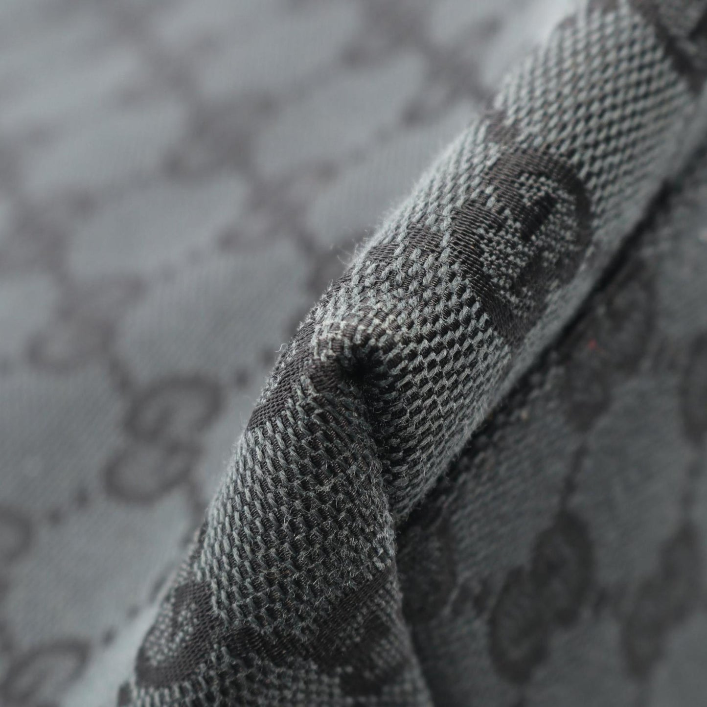 Gucci Gray Canvas Leather Shoulder Bag