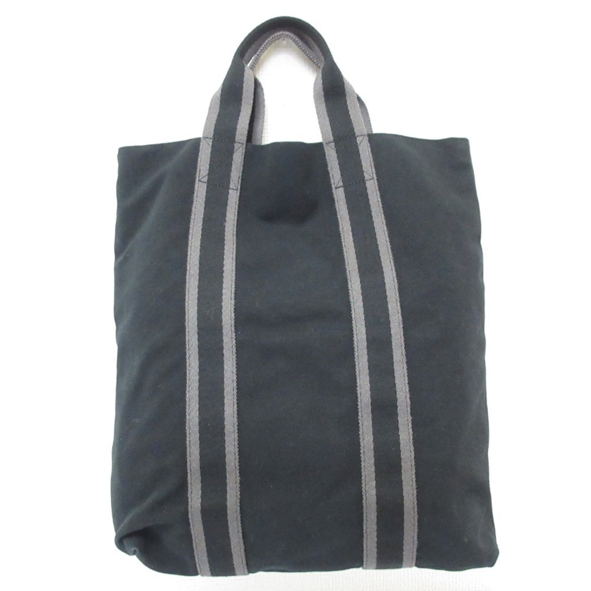 Hermes Fourre Tout Tote Bag Canvas Black
