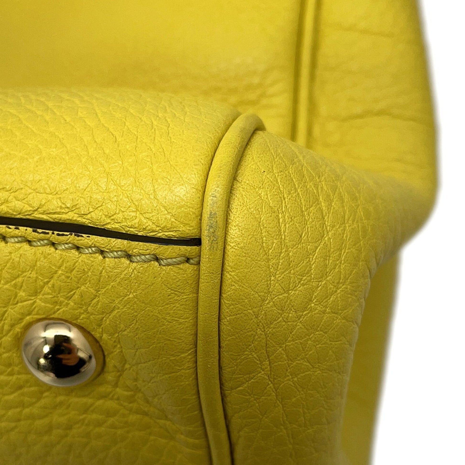 Gucci Beige Champagne Gold Yellow Bamboo Leather Tote Bag