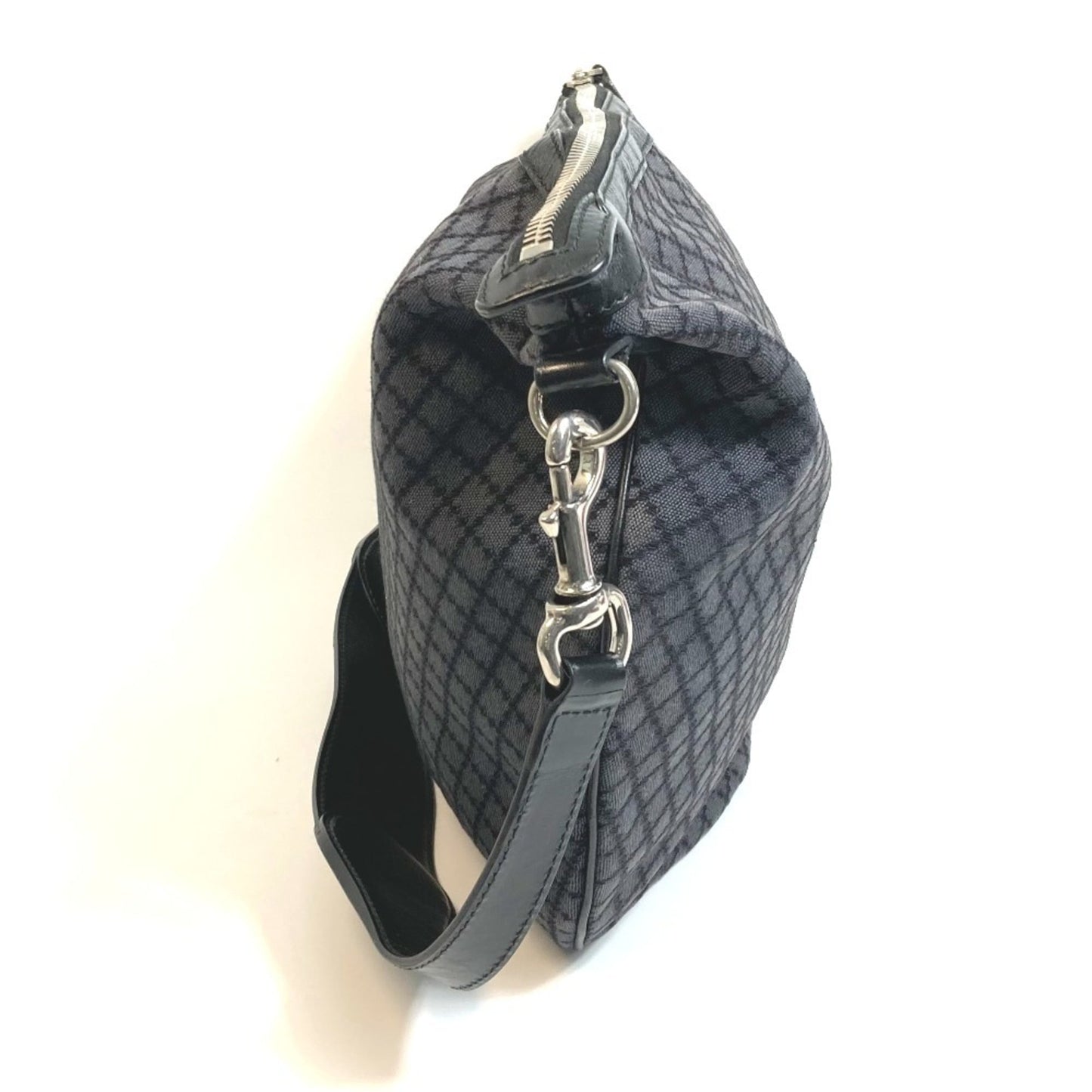 Gucci Diamante Black Gray Canvas Shoulder Bag