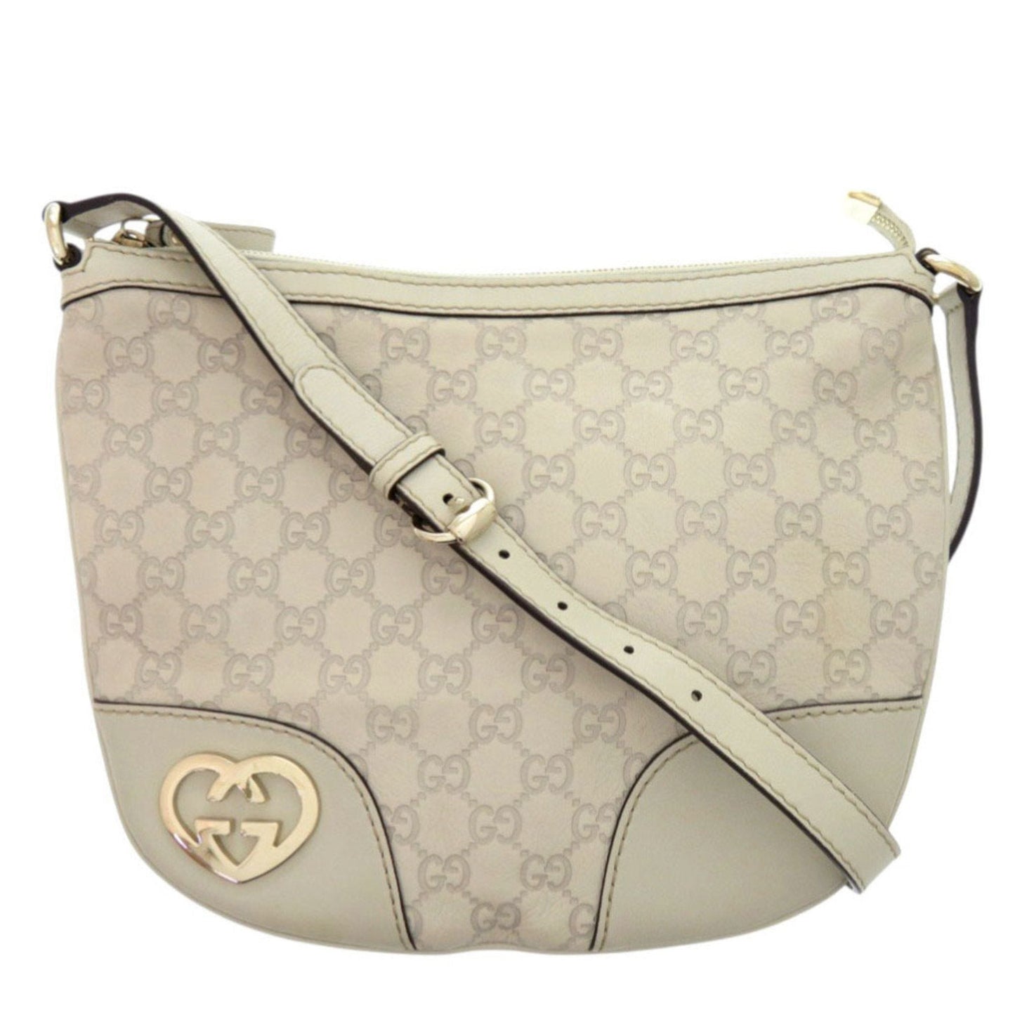 Gucci Guccissima Ivory Leather Shoulder Bag