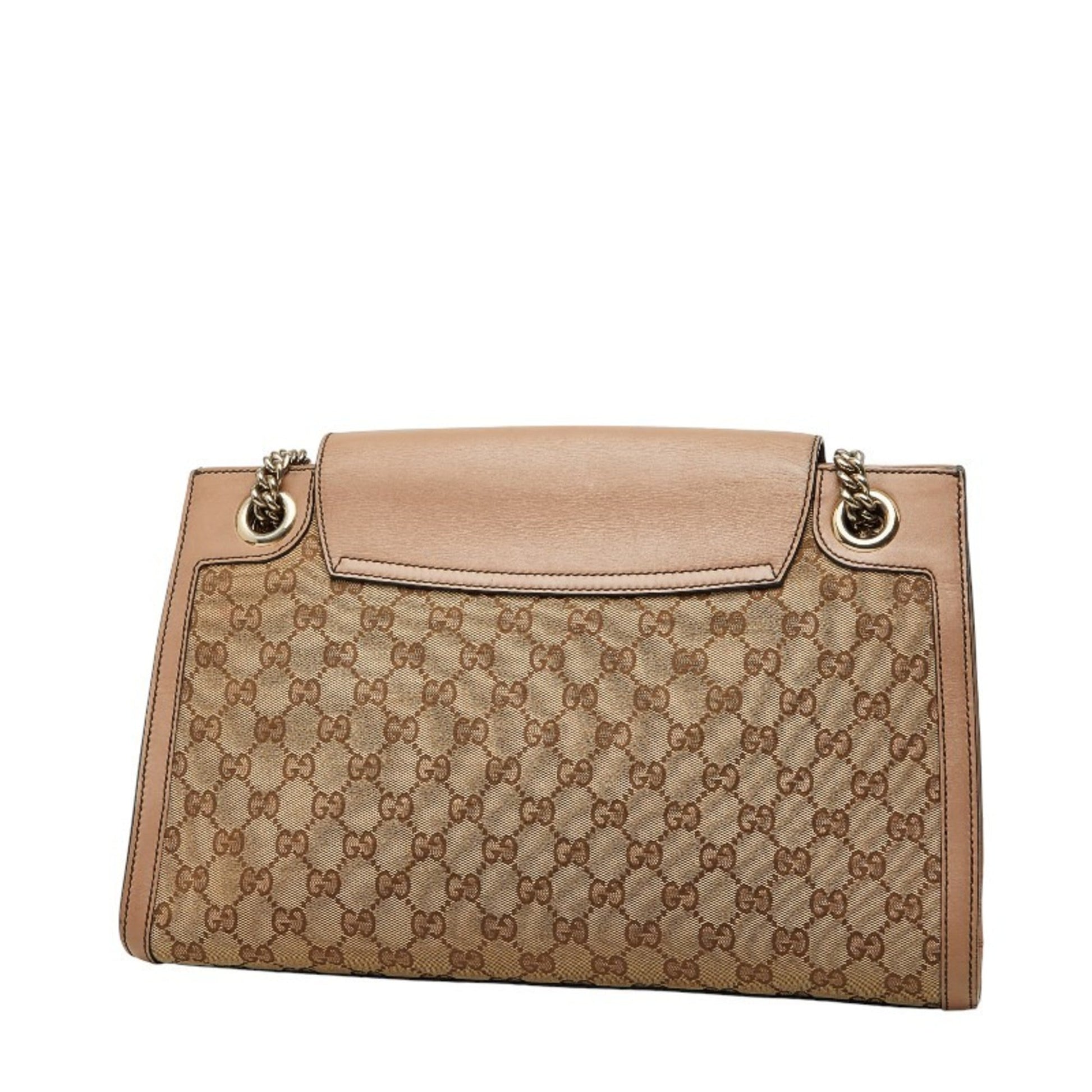 Gucci Gg Canvas Beige Pink Gg Canvas Leather Shoulder Bag