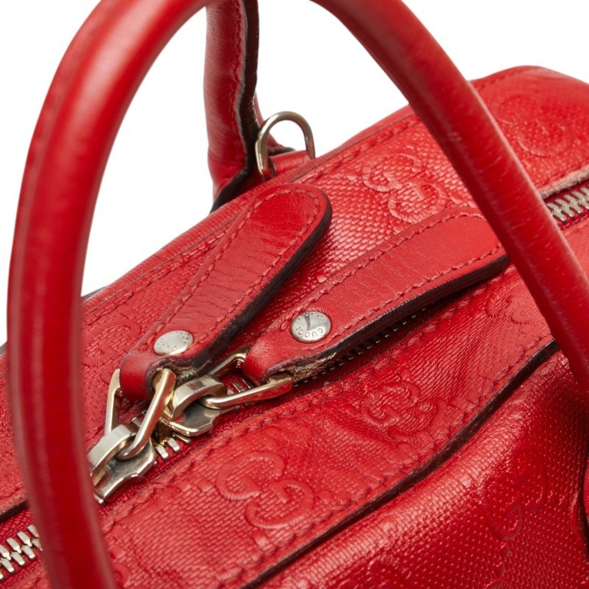 Gucci Red Color Leather Handbag Shoulder Bag