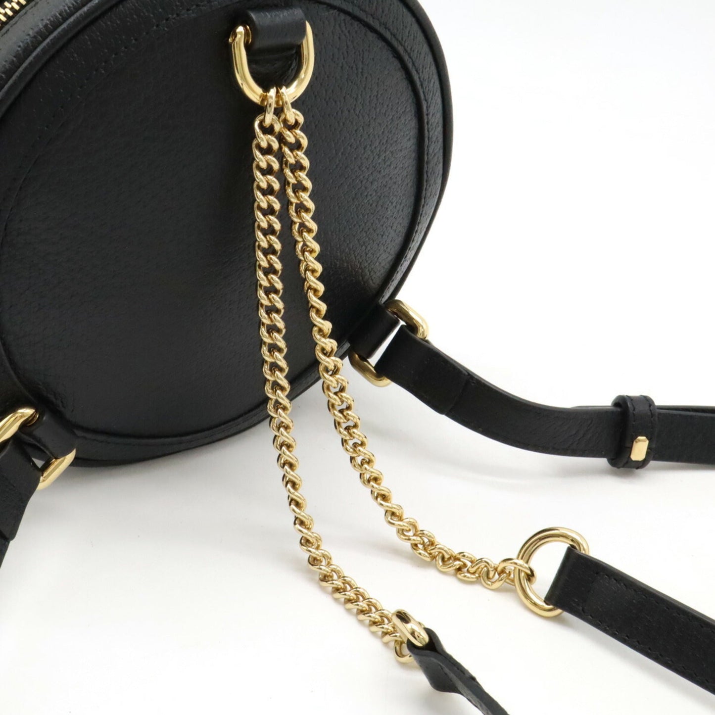 Gucci Sherry Line Black Green Red Color Leather Backpack