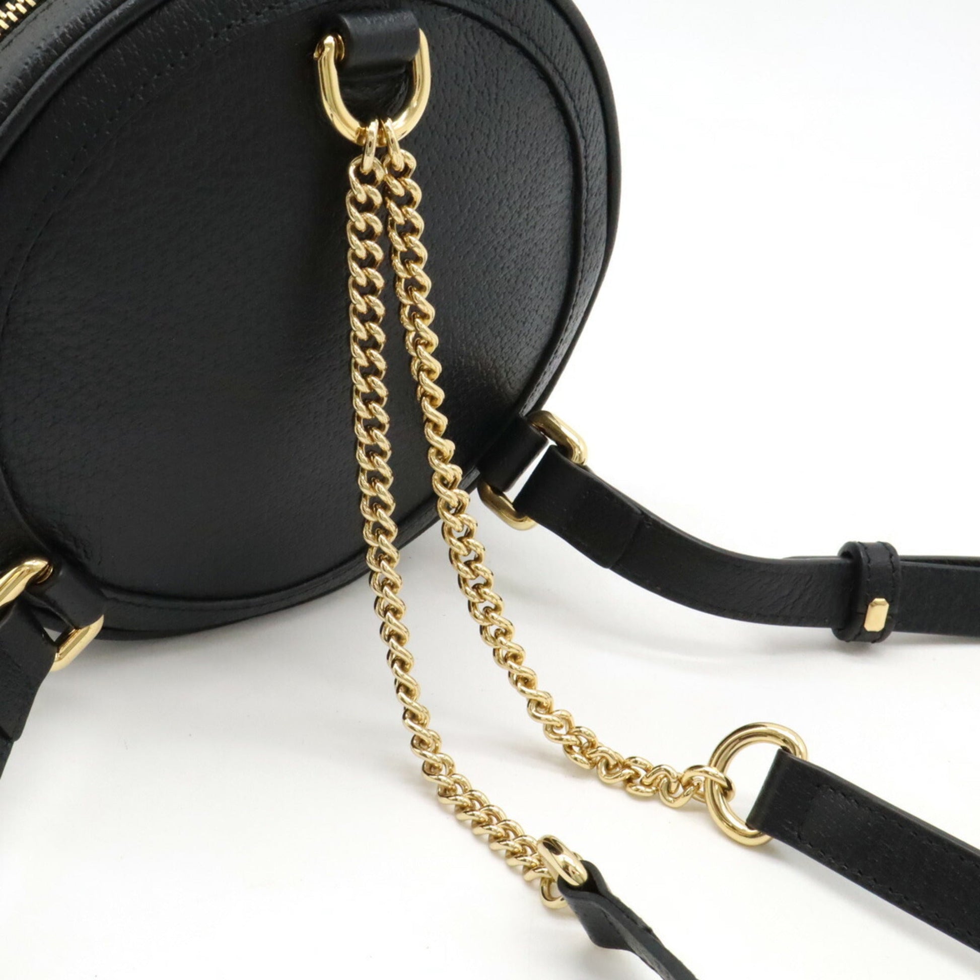 Gucci Sherry Line Black Green Red Color Leather Backpack