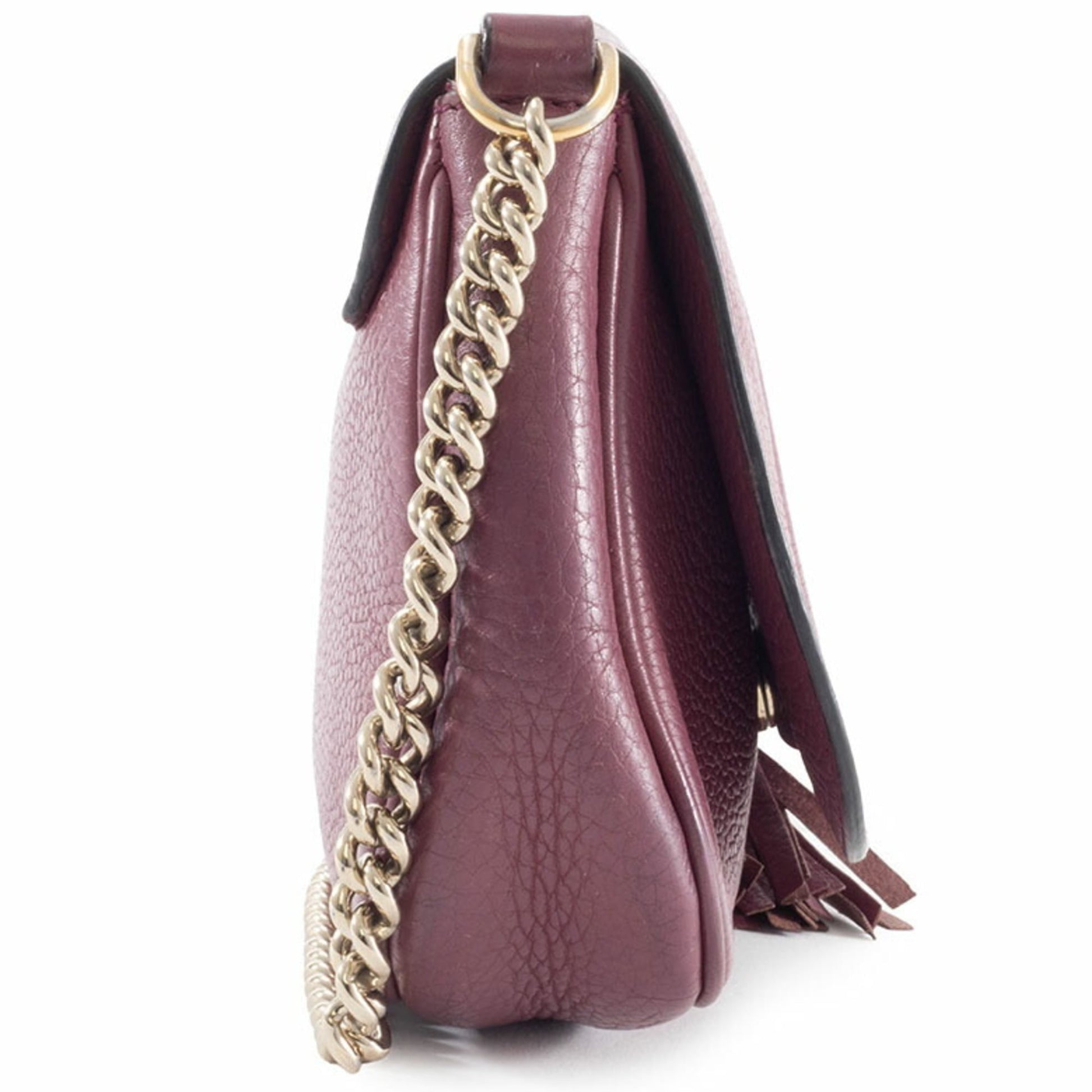 Gucci Purple Leather Shoulder Bag