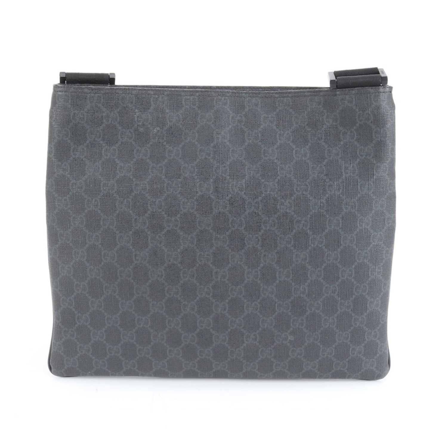 Gucci Black Leather Coated Canvas Shoulder Bag