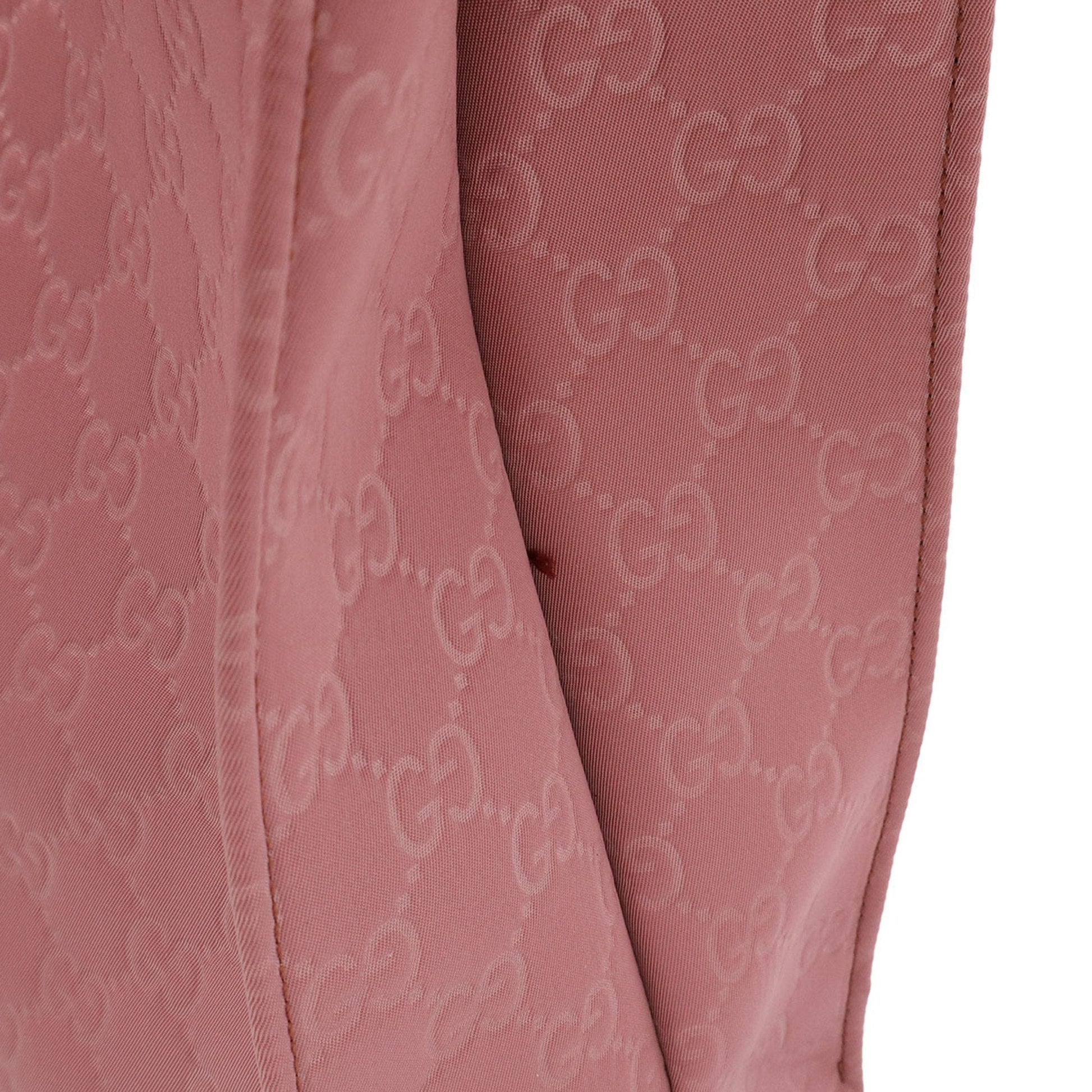 Gucci Dark Brown Pink Nylon Leather Handbag Shoulder Bag Tote Bag