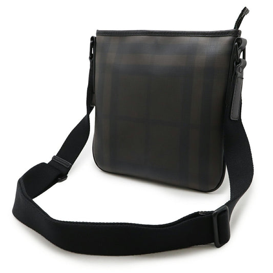 Burberry Khaki Pvc Shoulder Bag Black Brown