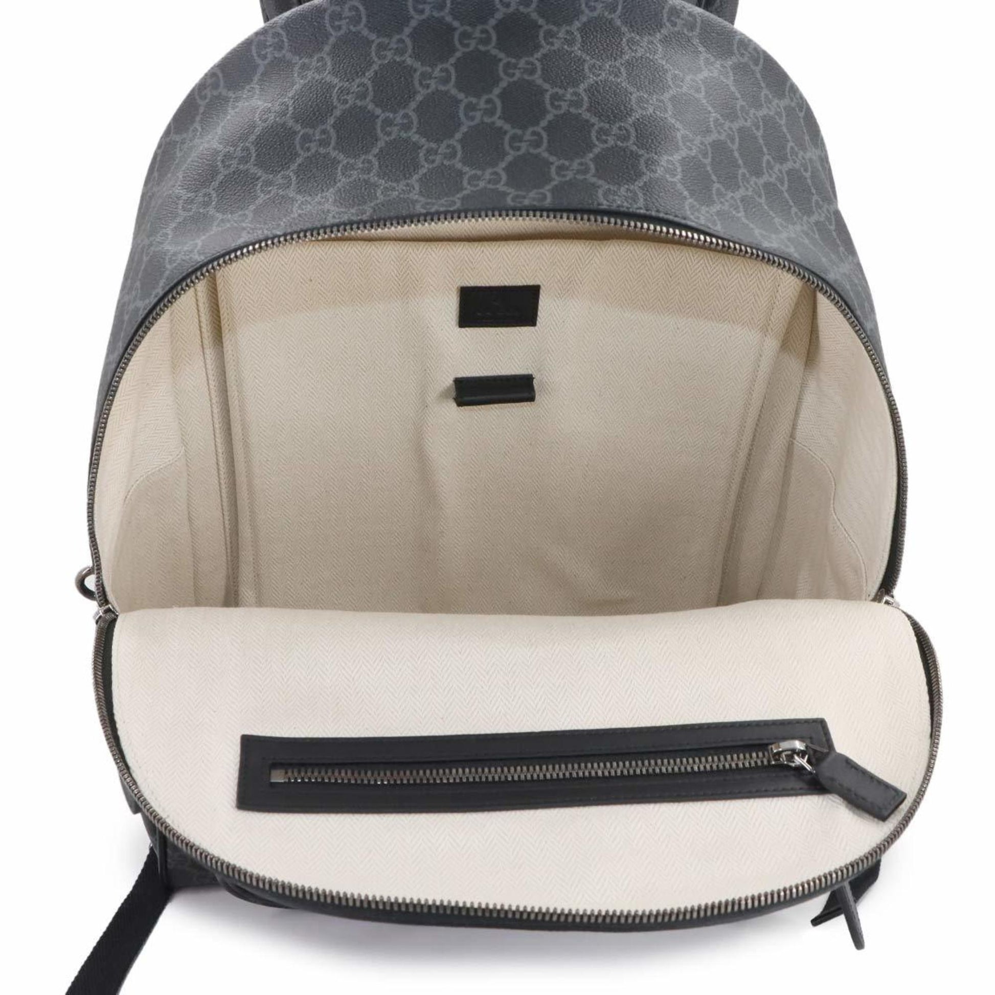 Gucci Black Fabric Leather Backpack