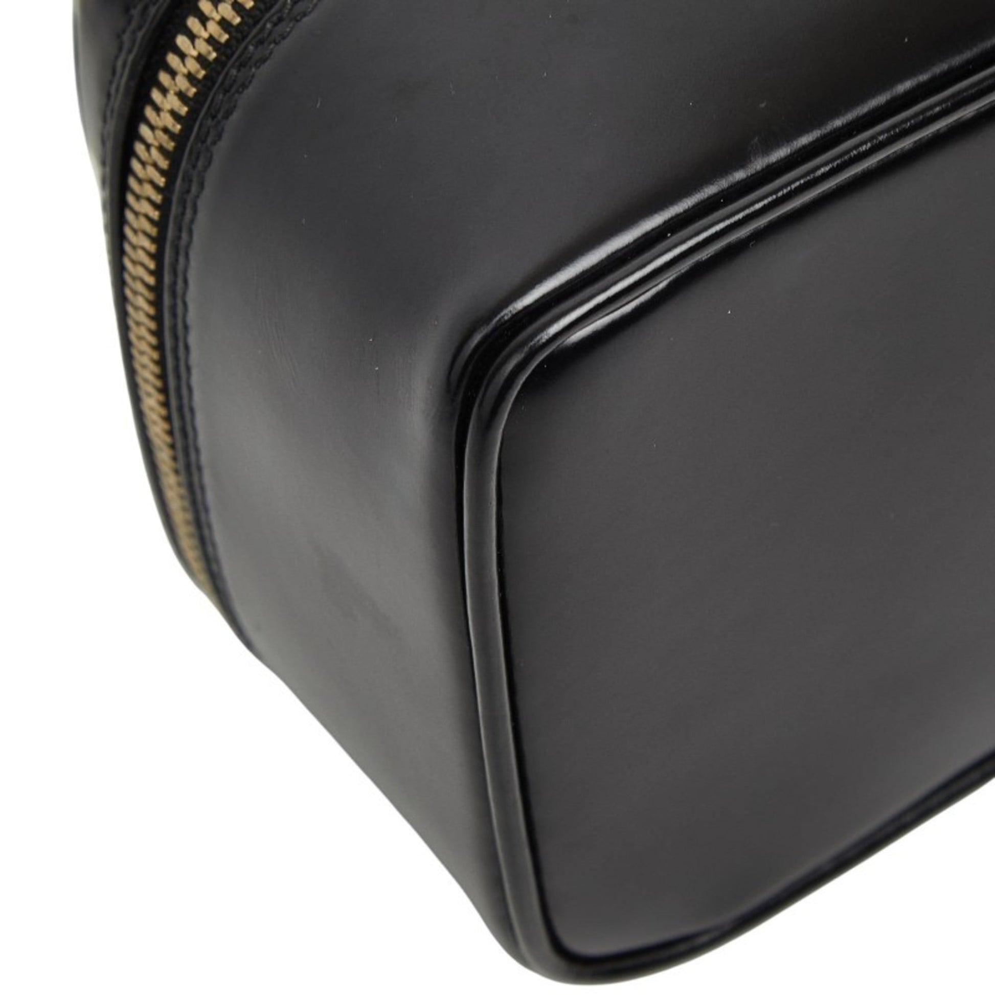 Gucci Black Leather Handbag Vanity Bag