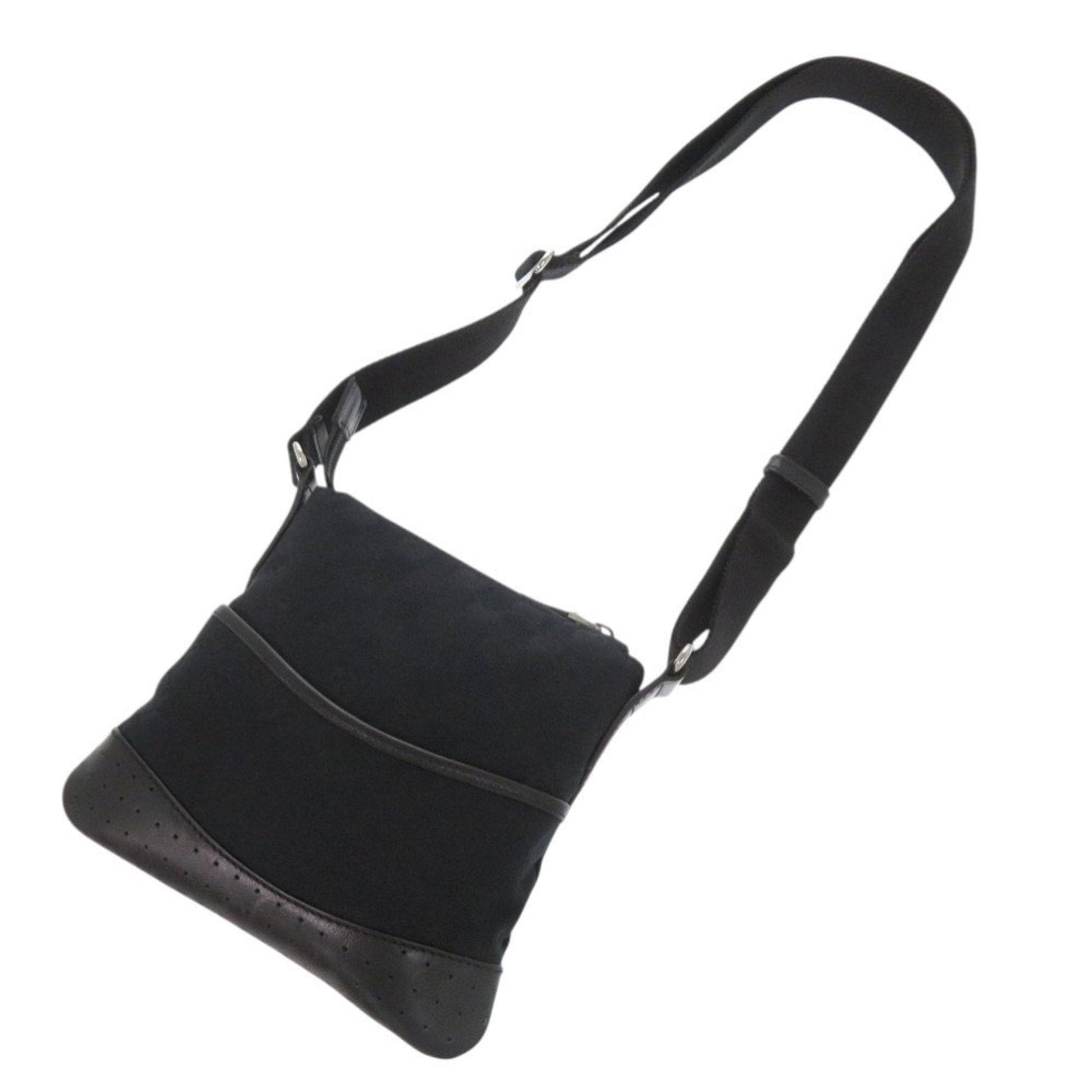 Gucci Gg Canvas Black Gg Canvas Leather Shoulder Bag