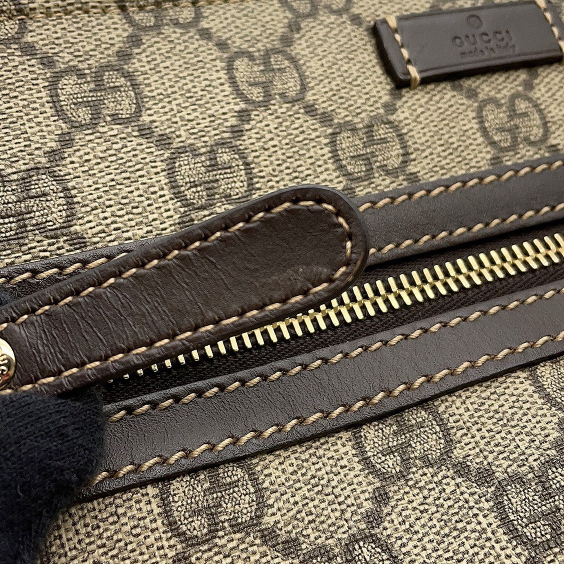 Gucci Brown Gg Supreme Leather Shoulder Bag