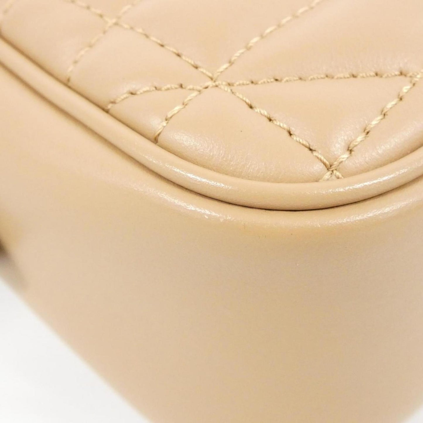 Gucci Gg Marmont Beige Leather Shoulder Bag