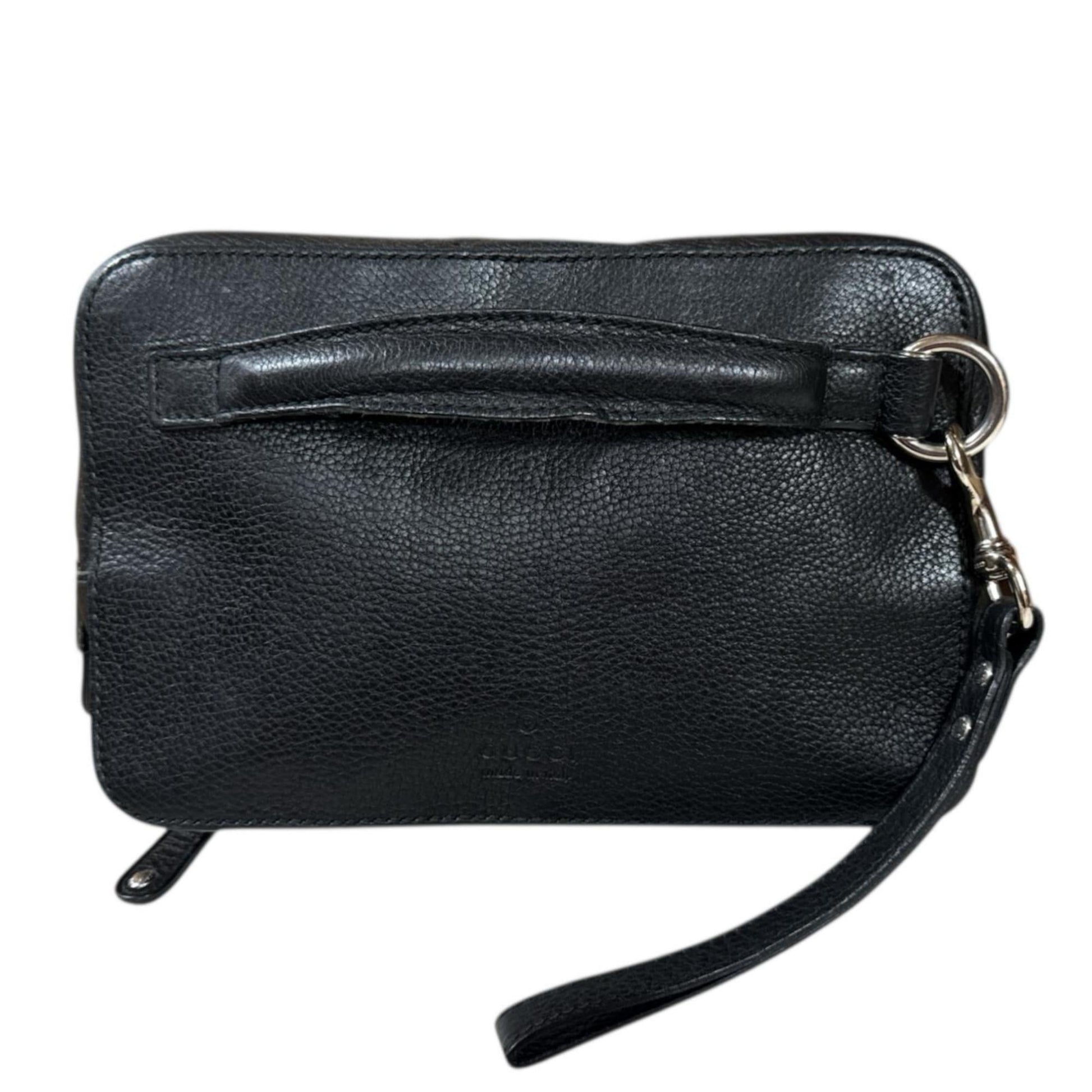 Gucci Black Leather Clutch Bag