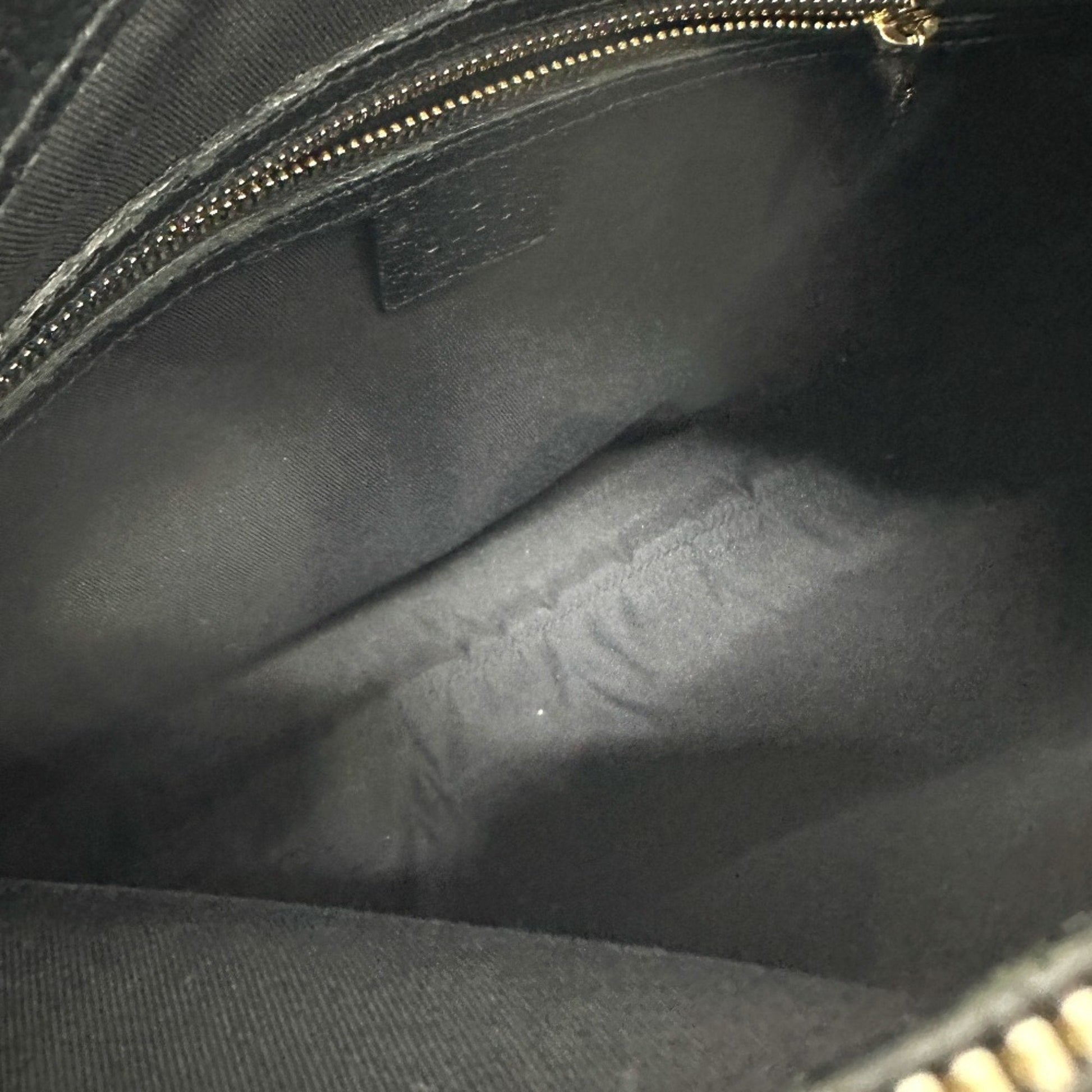 Gucci Horsebit Black Gg Canvas Leather Handbag Shoulder Bag
