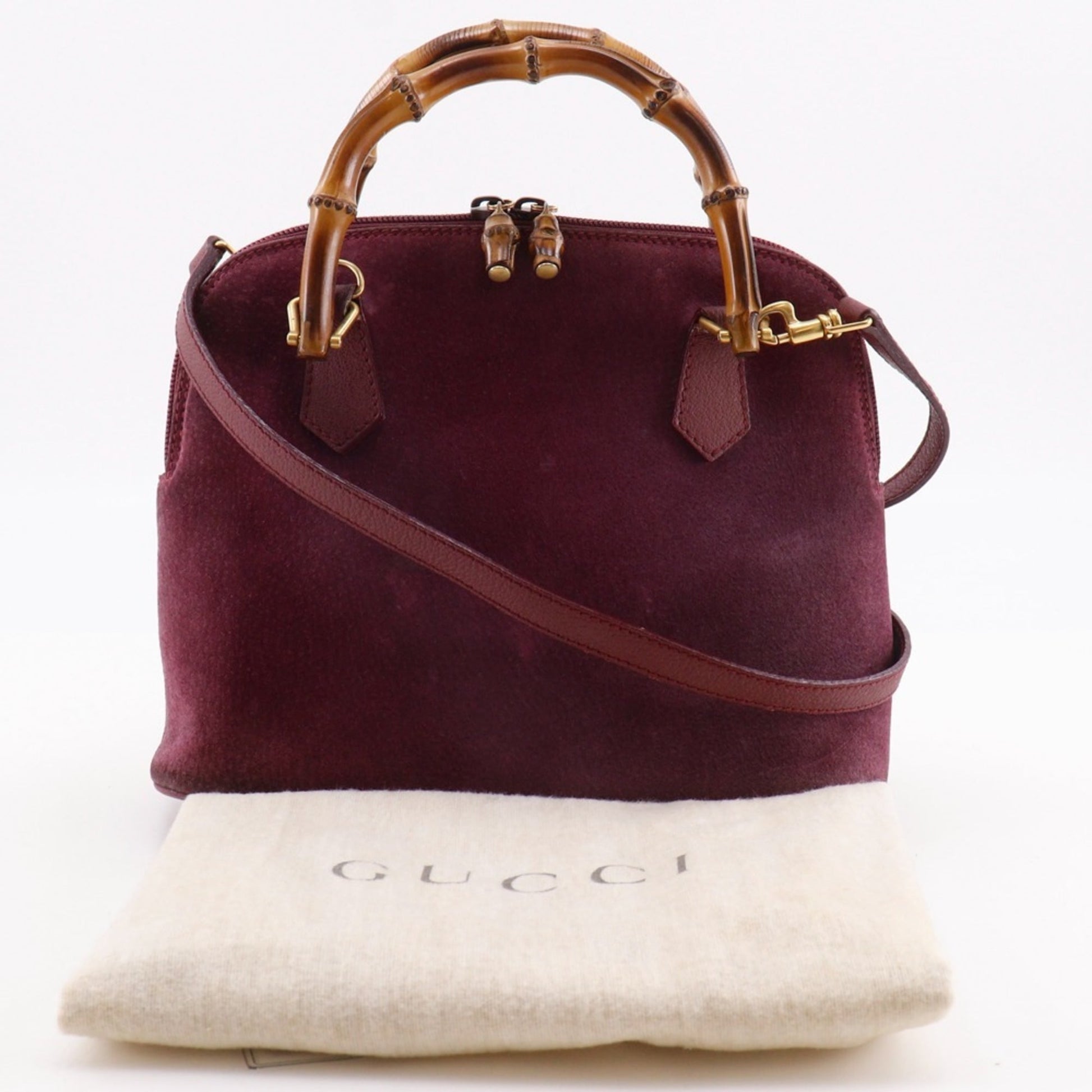 Gucci Purple Suede Handbag