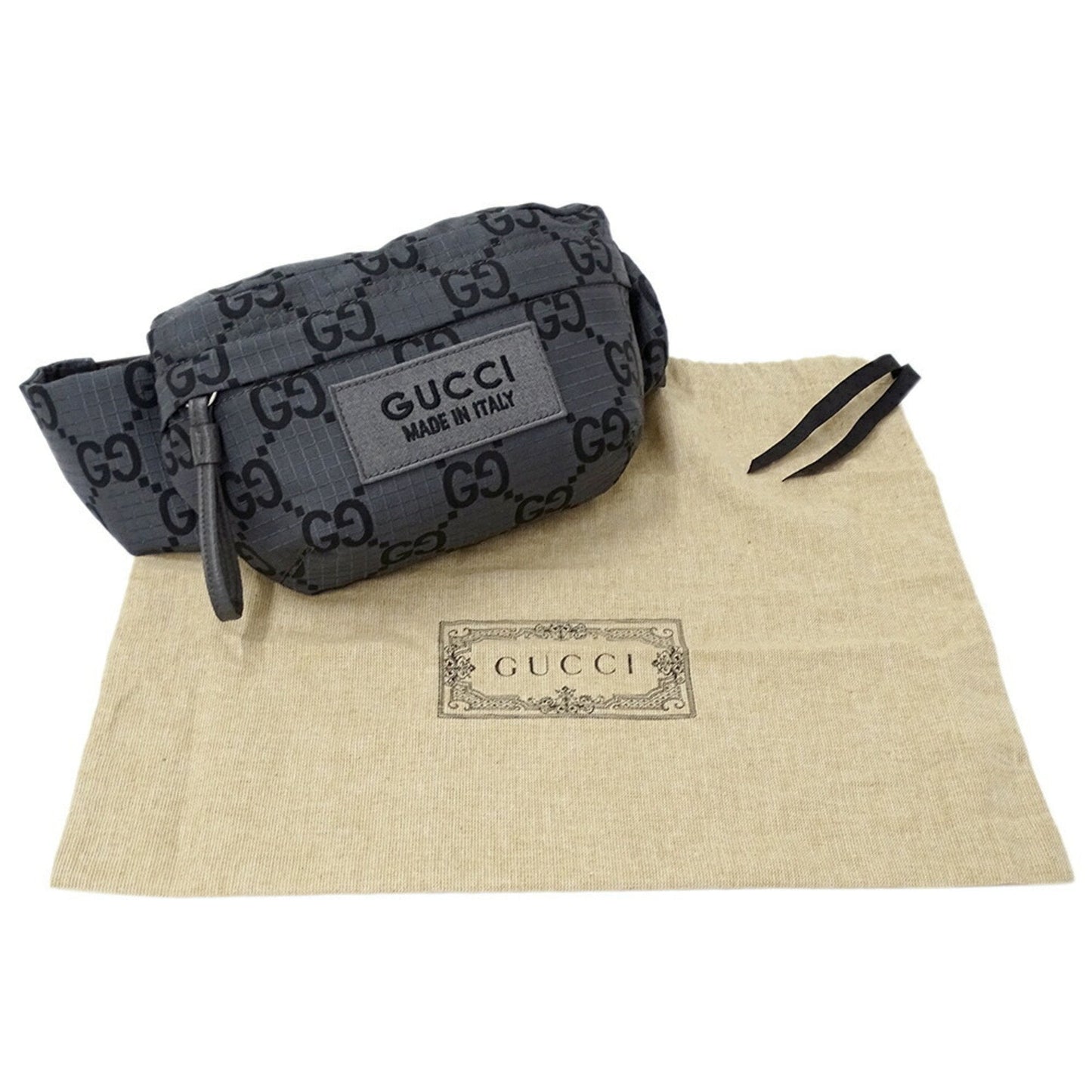 Gucci Black Gray Polyester Sling Bag