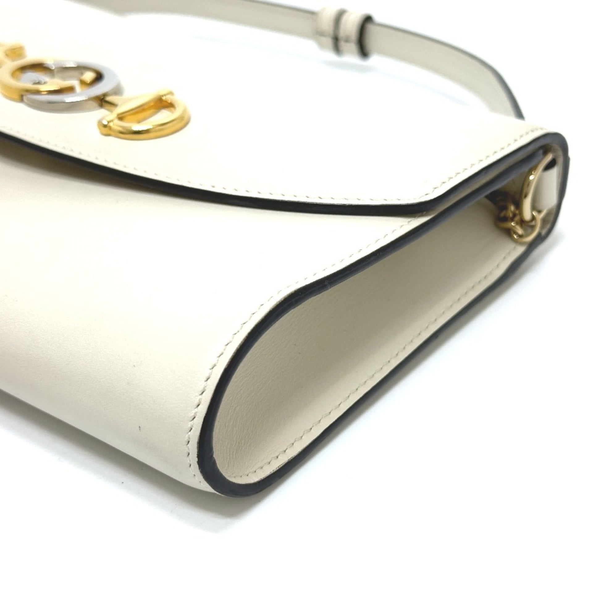 Gucci White Leather Shoulder Bag