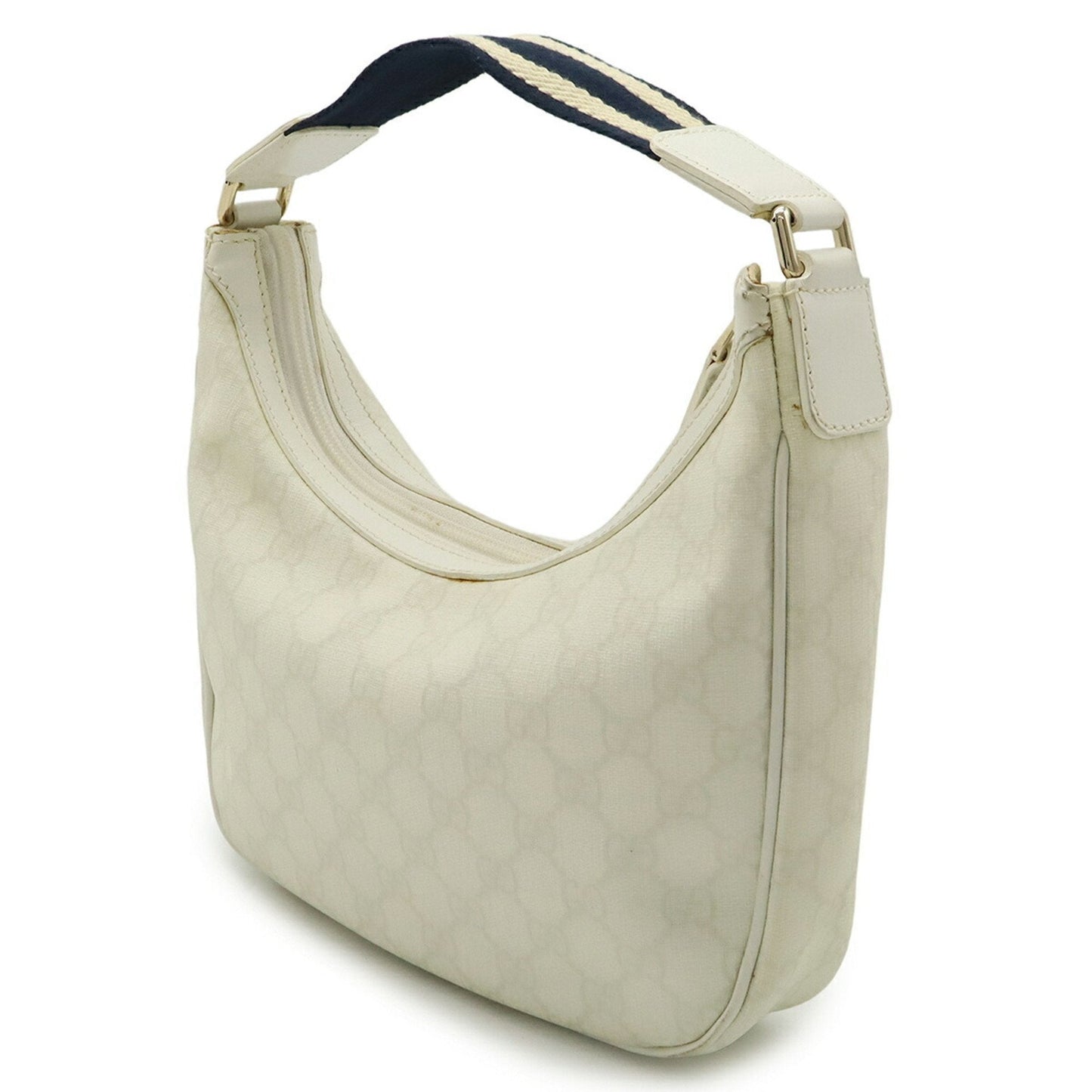 Gucci Navy White Pvc Leather Handbag Shoulder Bag
