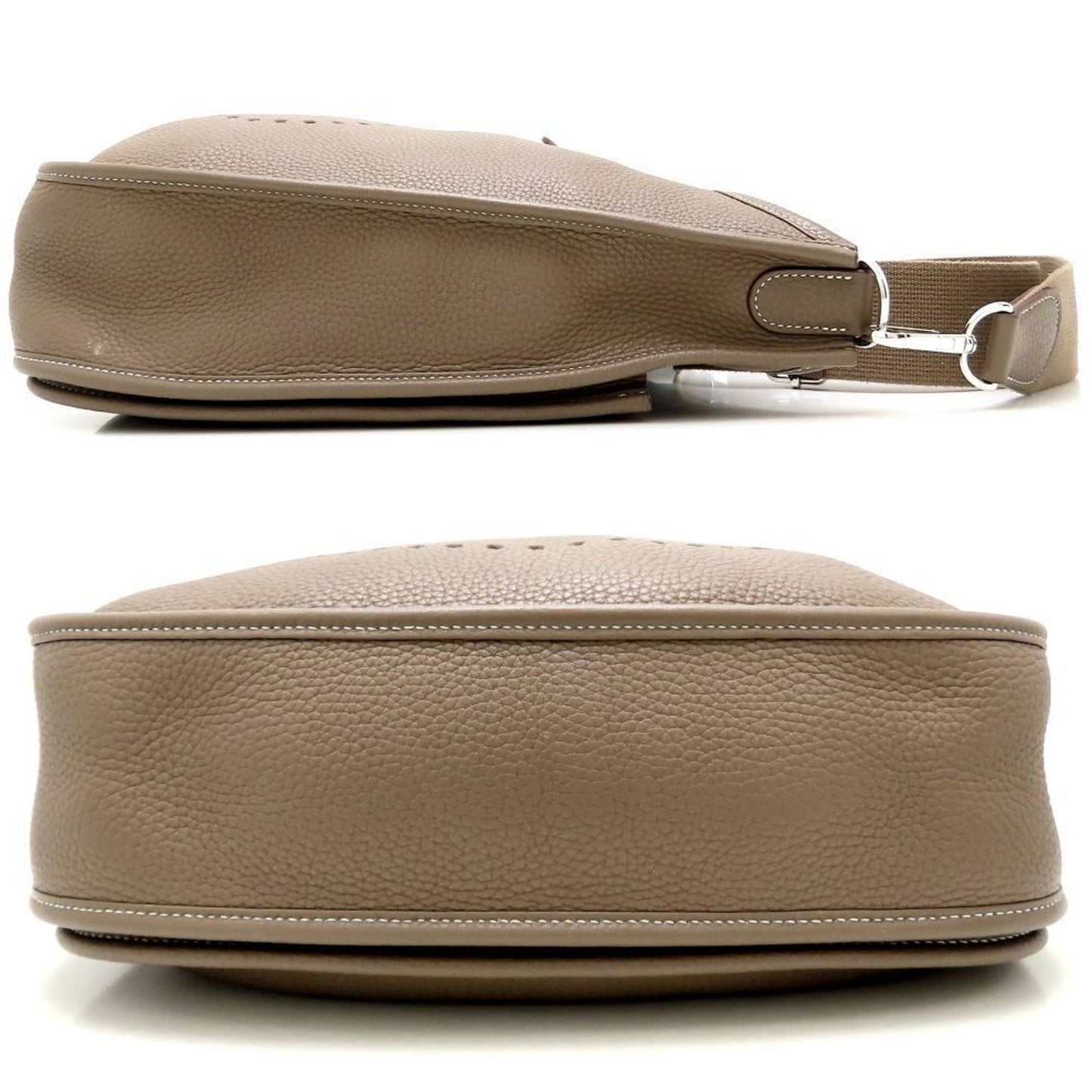 Hermes Evelyne Etoupe Taurillon Clemence Shoulder Bag Leather Gray Shoulder Bag 1